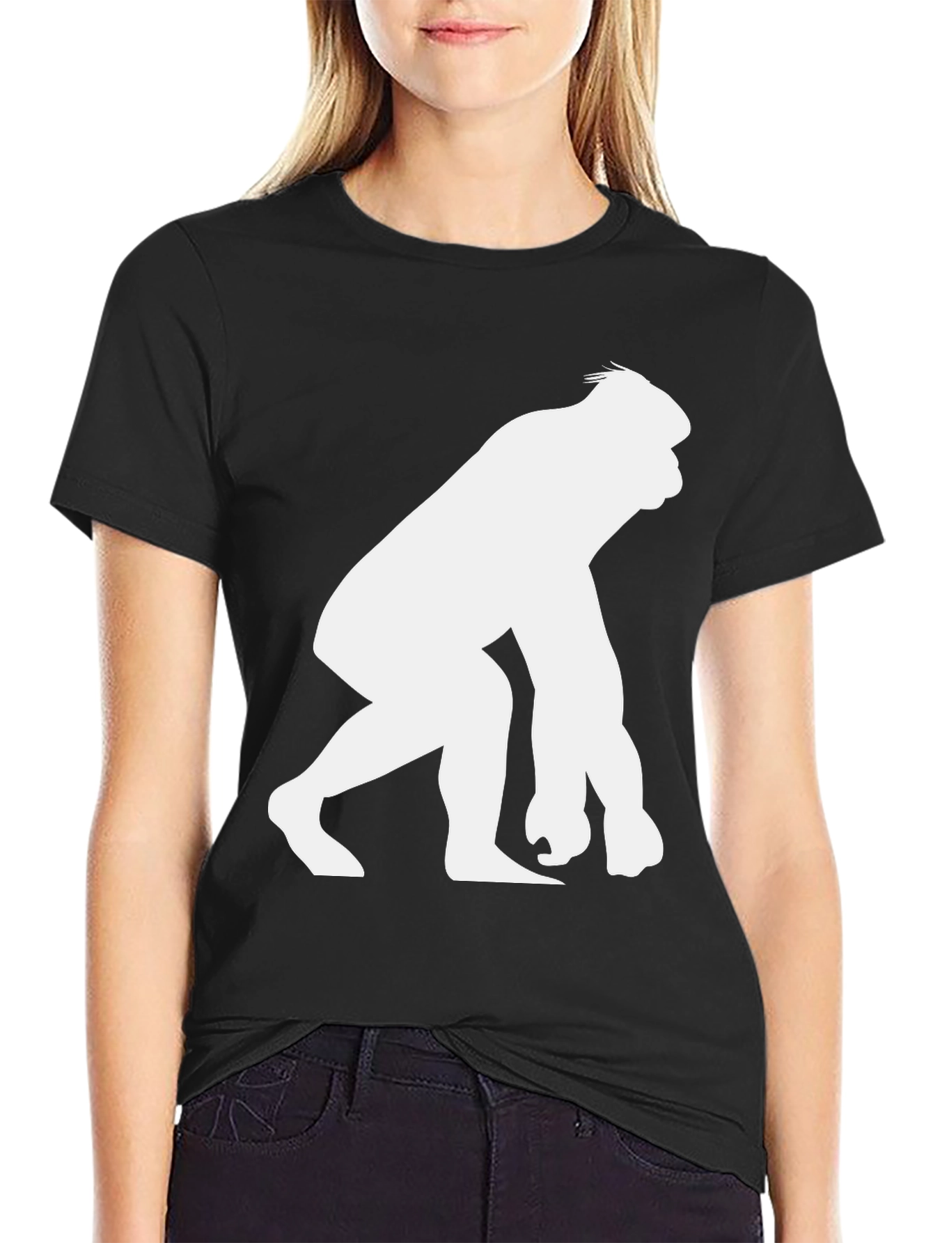 Gorilla Silhouette Graphic T-Shirt - Black