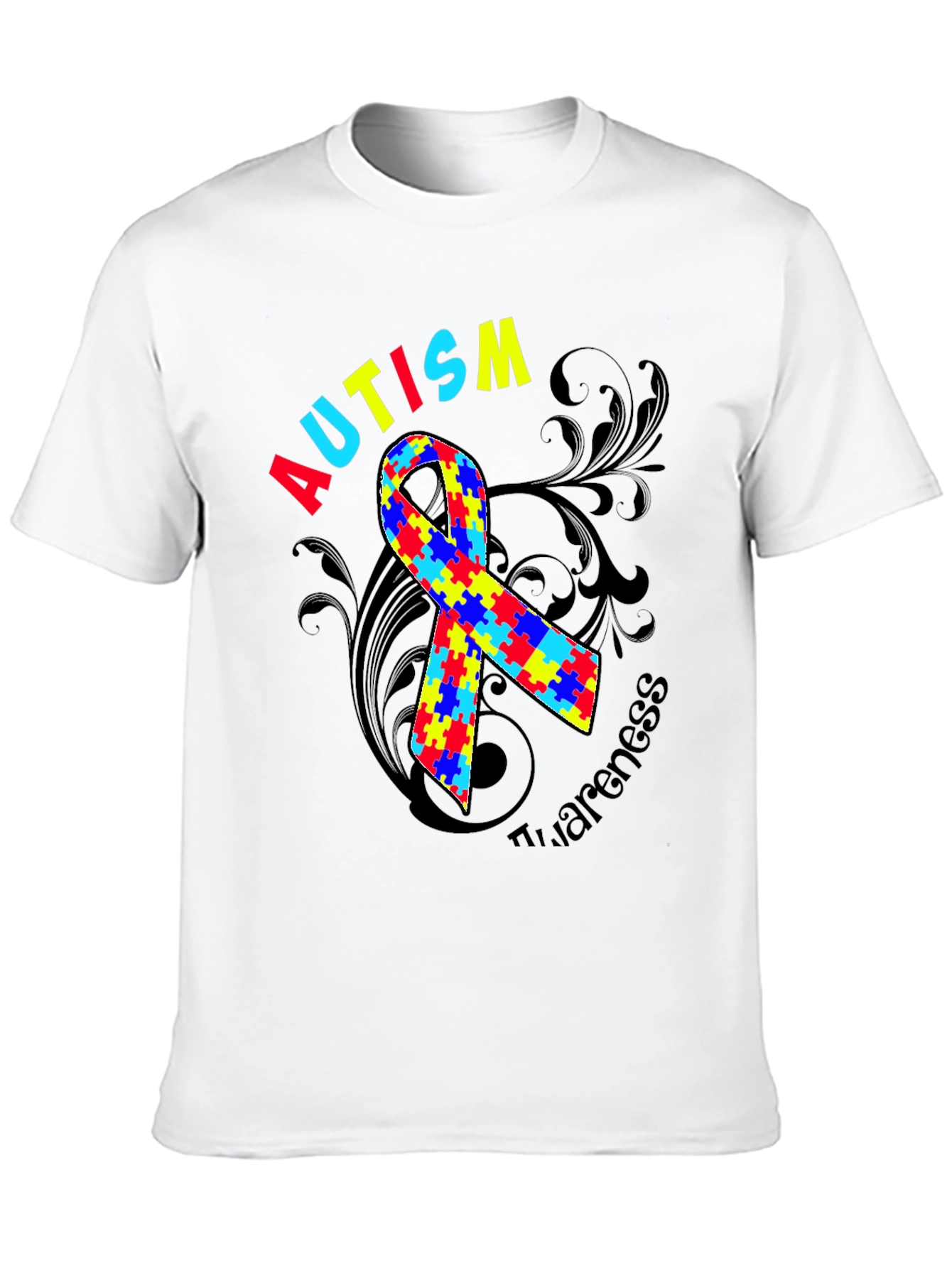 Autism Awareness Ribbon Graphic Tee