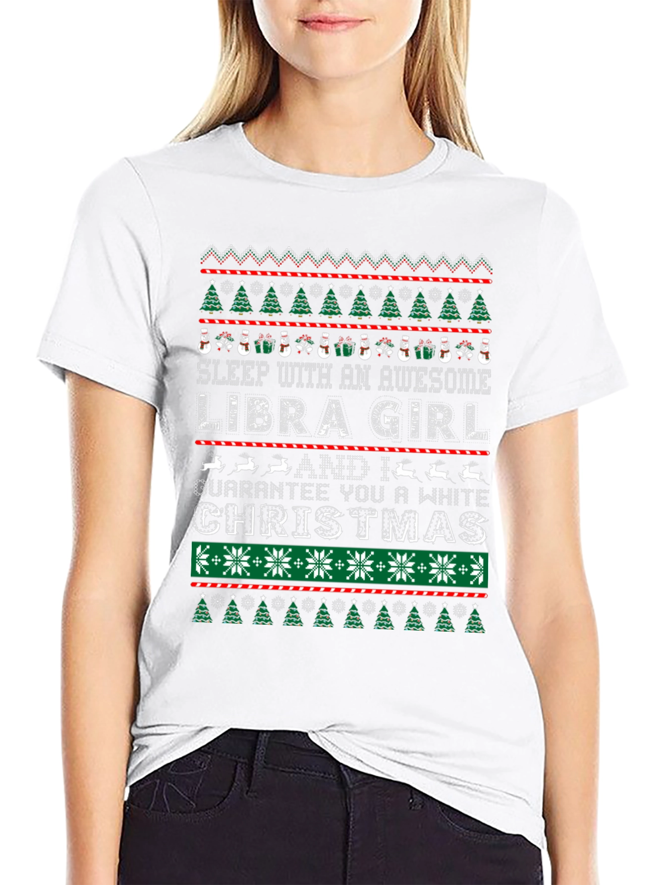 Libra Girl Christmas Ugly Sweater T-Shirt