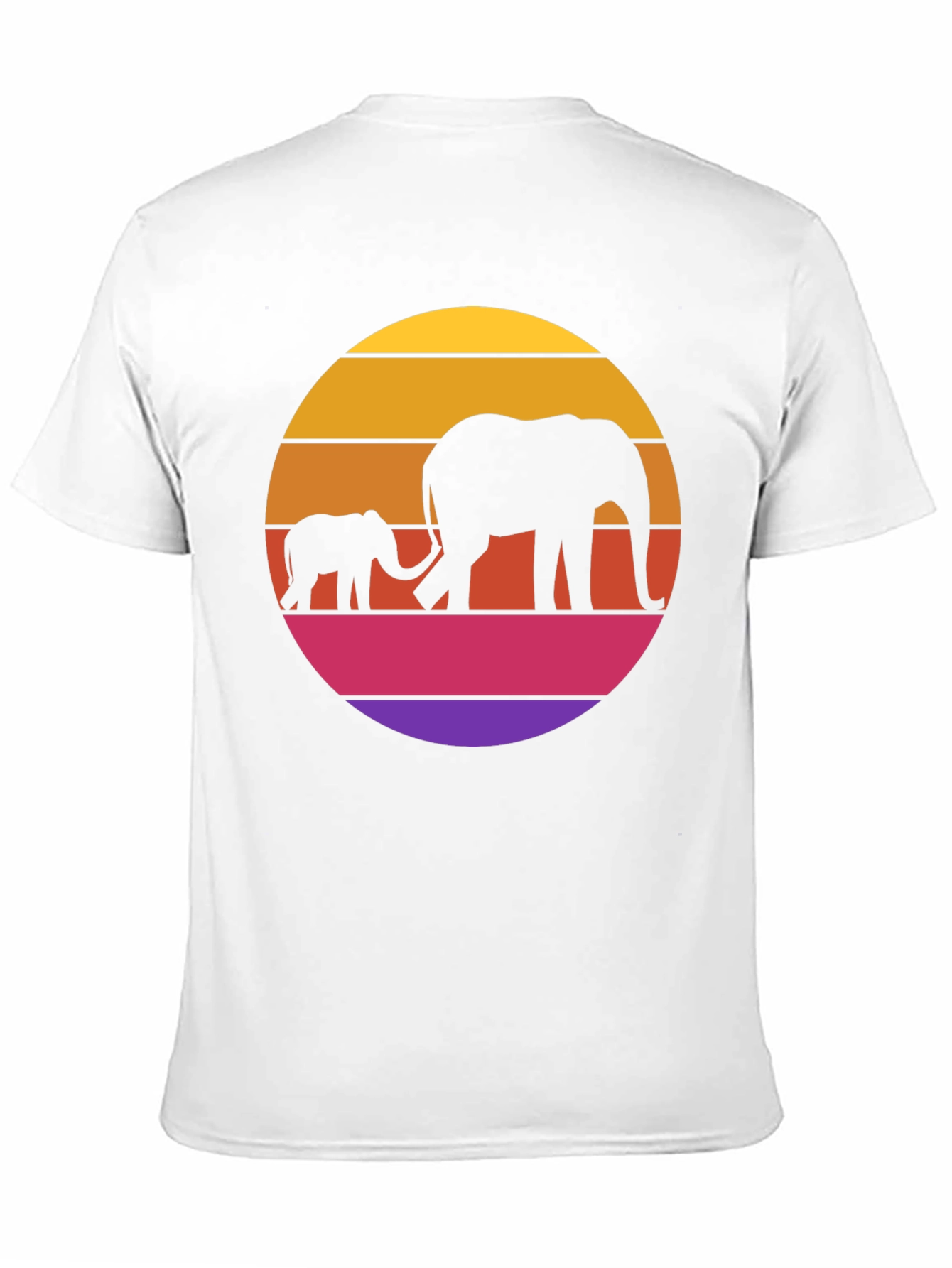 Elephant Sunset Graphic Tee - Black