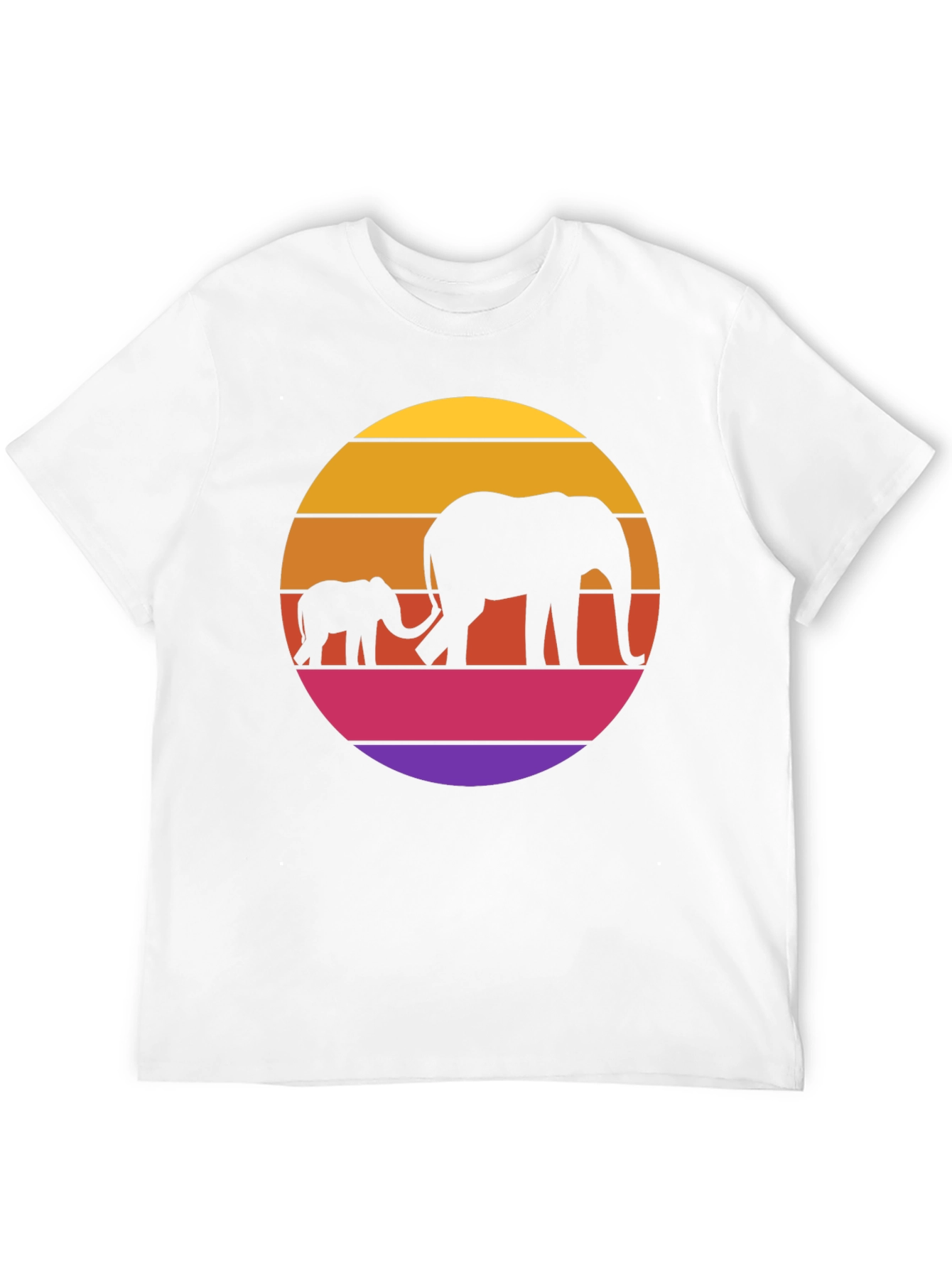 Elephant Sunset Graphic Tee - Black