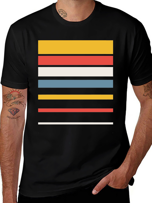 Retro Striped Tee - Vintage Style Graphic T-Shirt