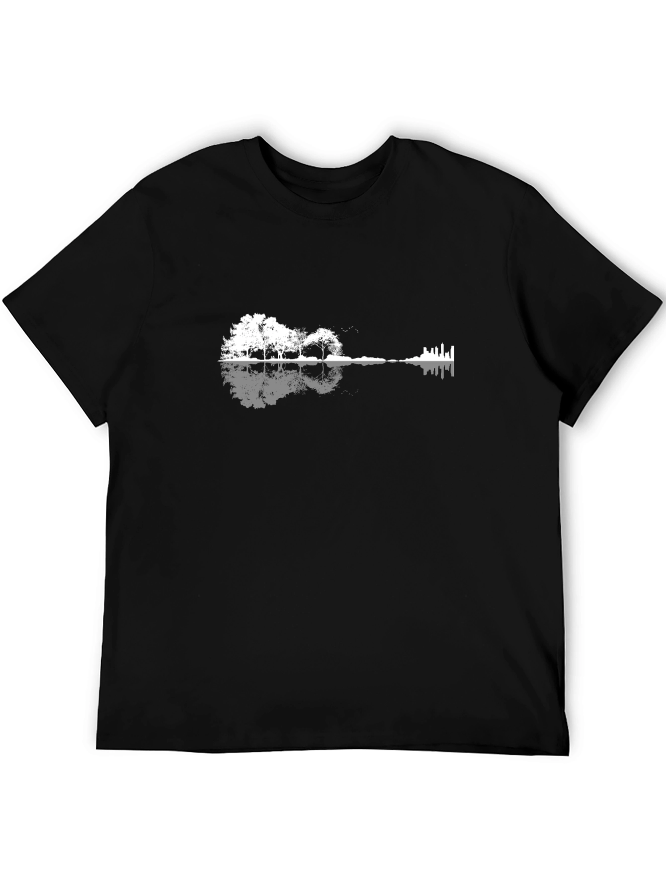Nature Guitar Graphic Tee - Mens Black T-Shirt