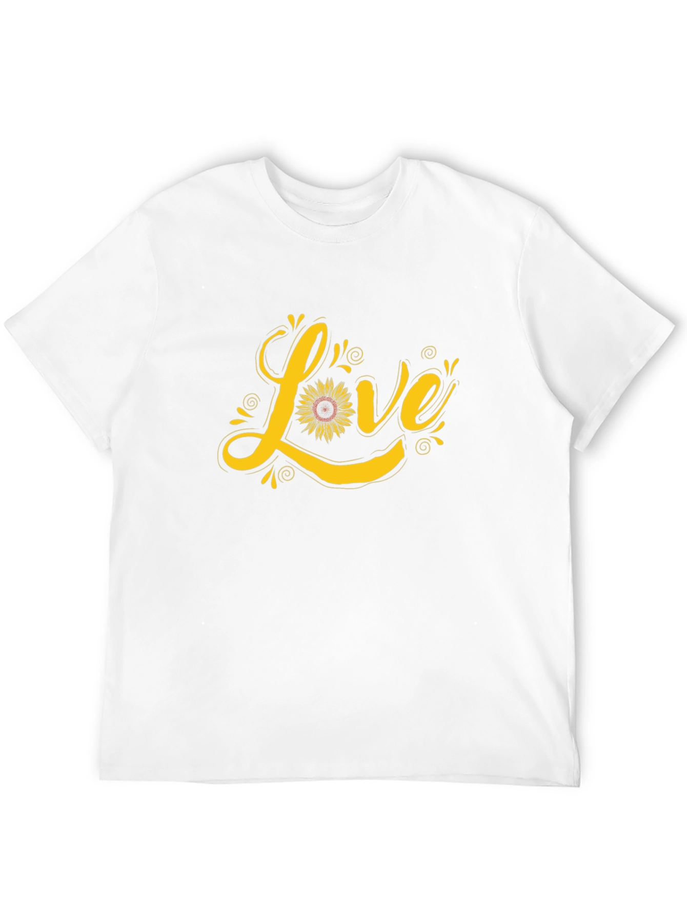 Sunflower Love Graphic Tee - Black Cotton Shirt