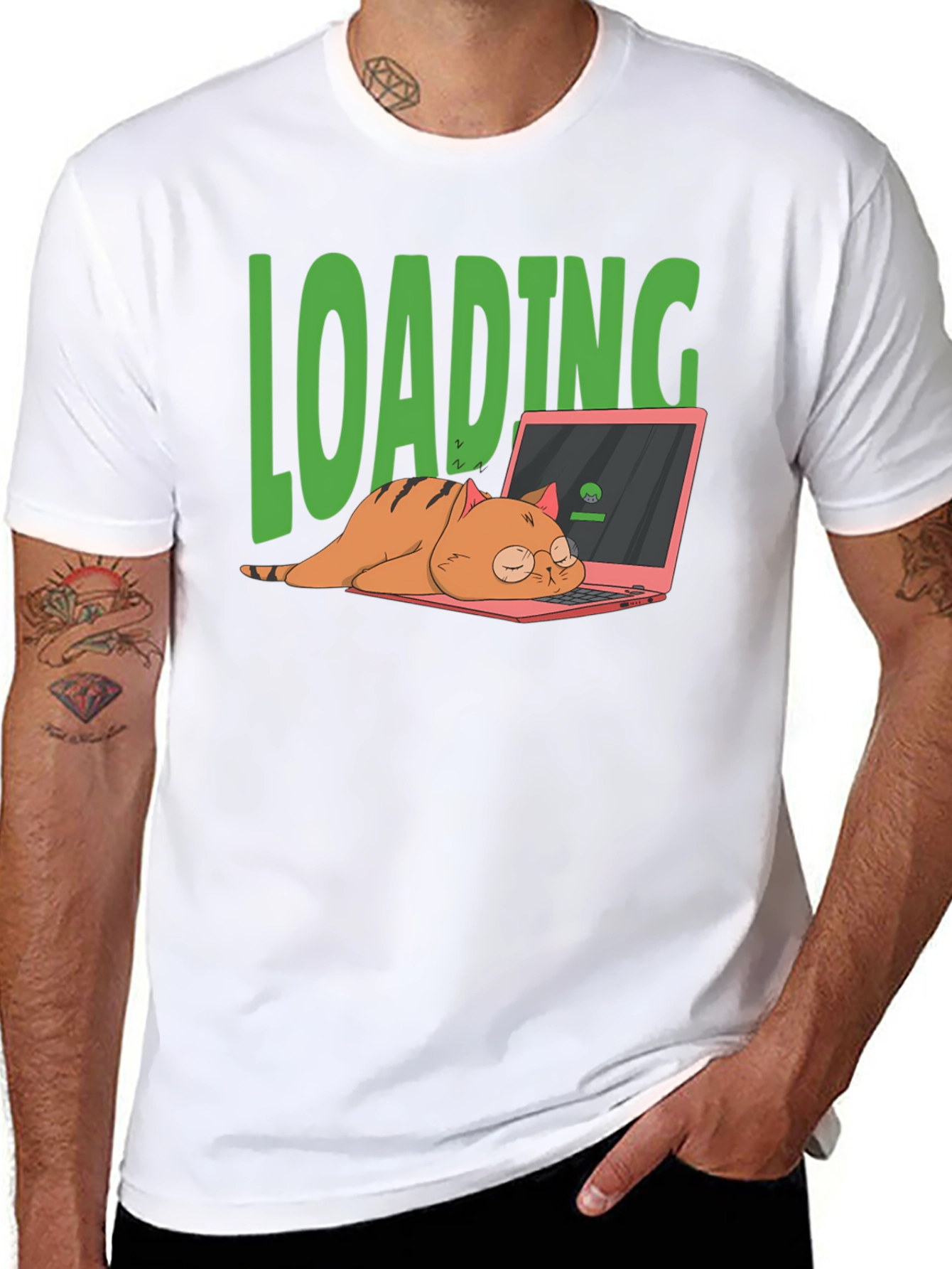 Loading Cat T-Shirt - Funny Computer Lover Tee