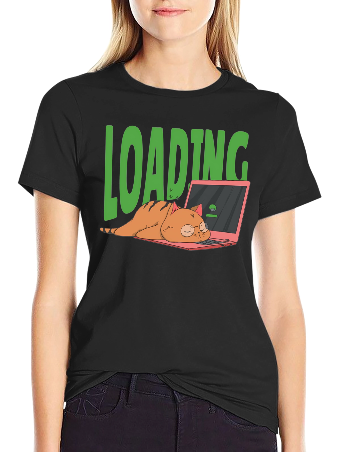 Loading Cat T-Shirt - Funny Computer Lover Tee