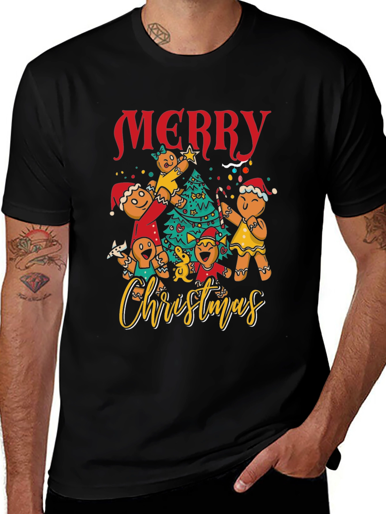Gingerbread Family Christmas Graphic Tee