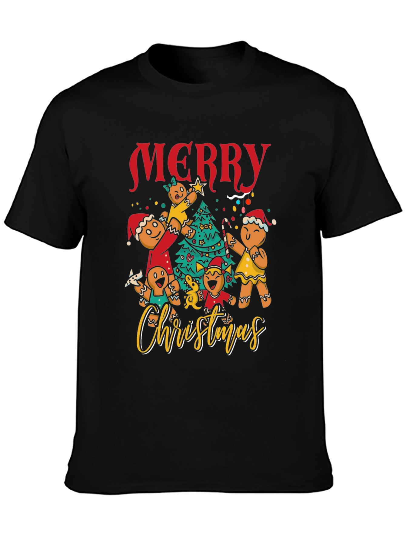 Gingerbread Family Christmas Graphic Tee