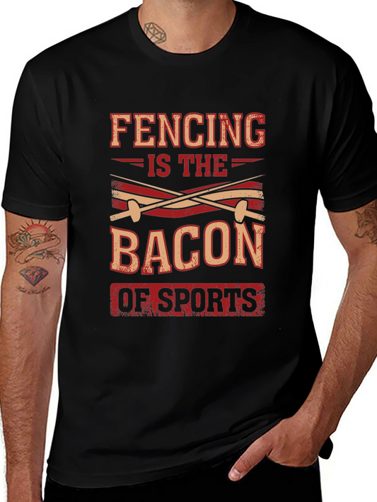 Fencing is the Bacon of Sports Black T-Shirt