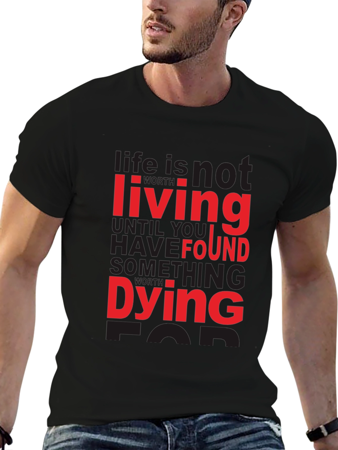 Life is not Living Graphic Tee - Black T-Shirt