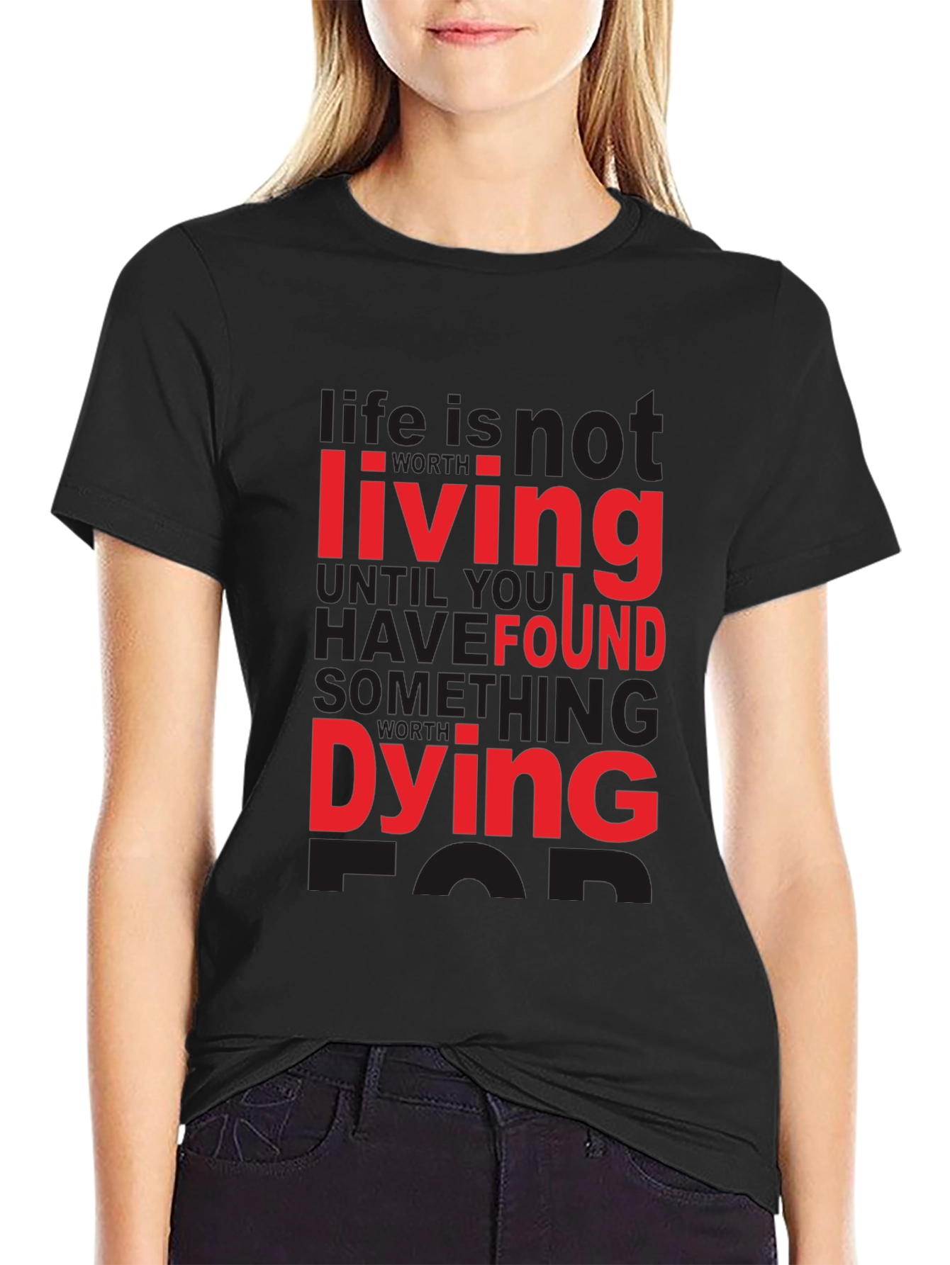 Life is not Living Graphic Tee - Black T-Shirt