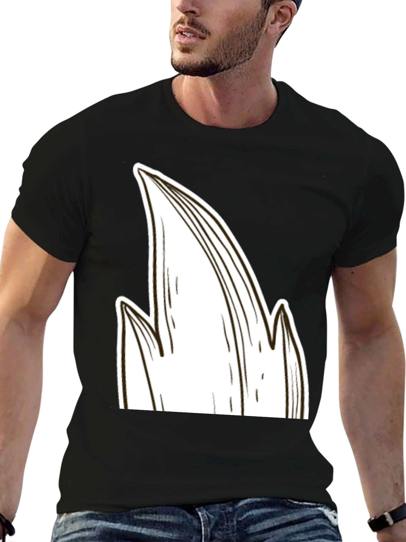 Unique Graphic Tee: Abstract Leaf Design