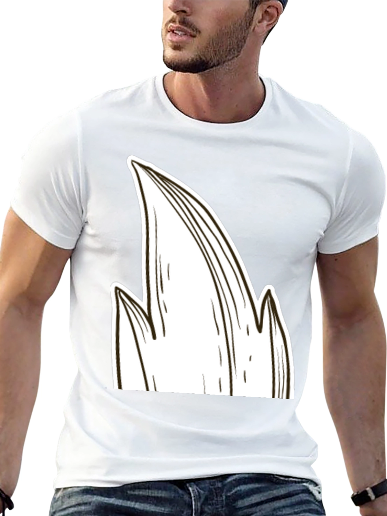 Unique Graphic Tee: Abstract Leaf Design