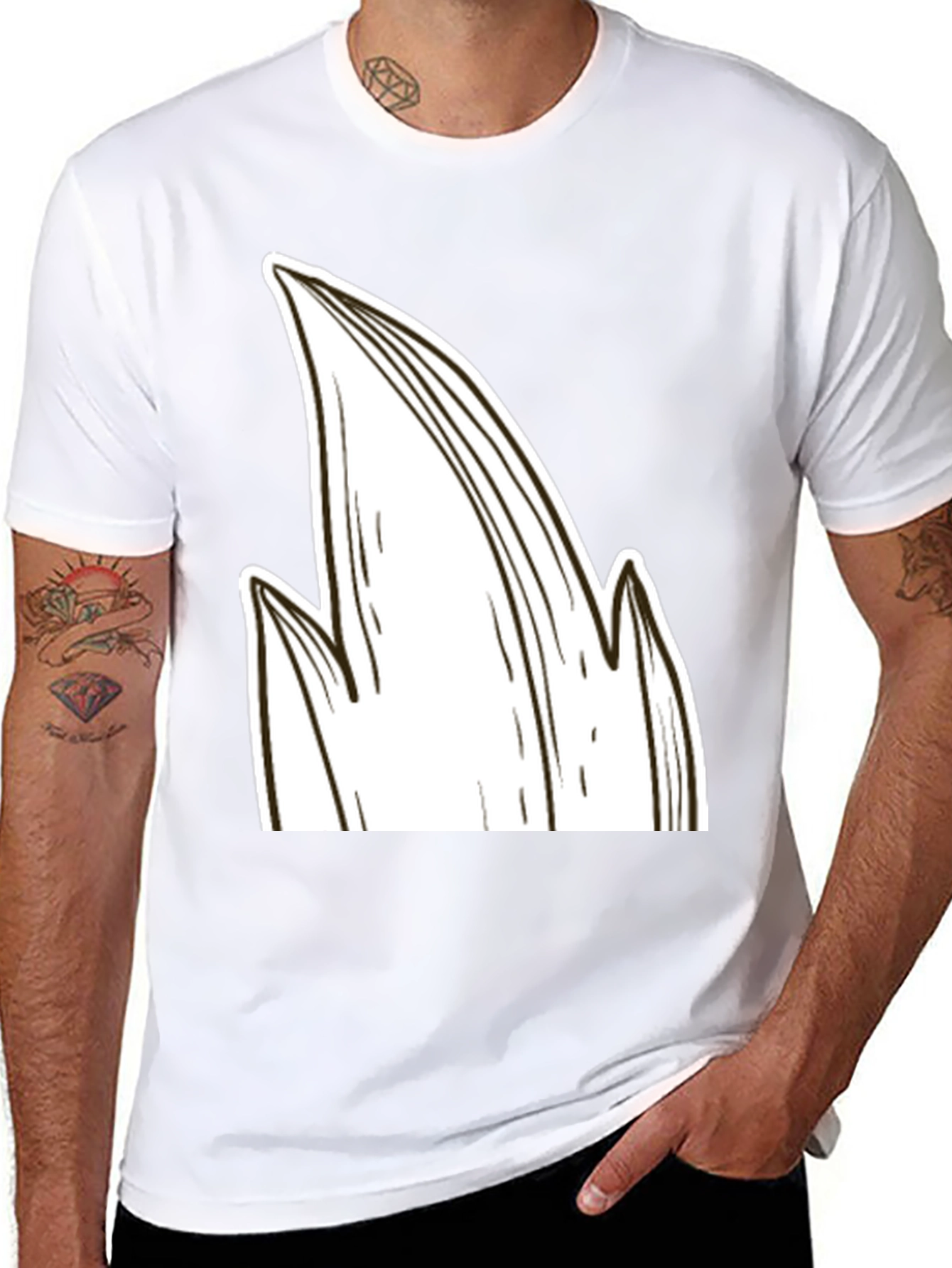 Unique Graphic Tee: Abstract Leaf Design