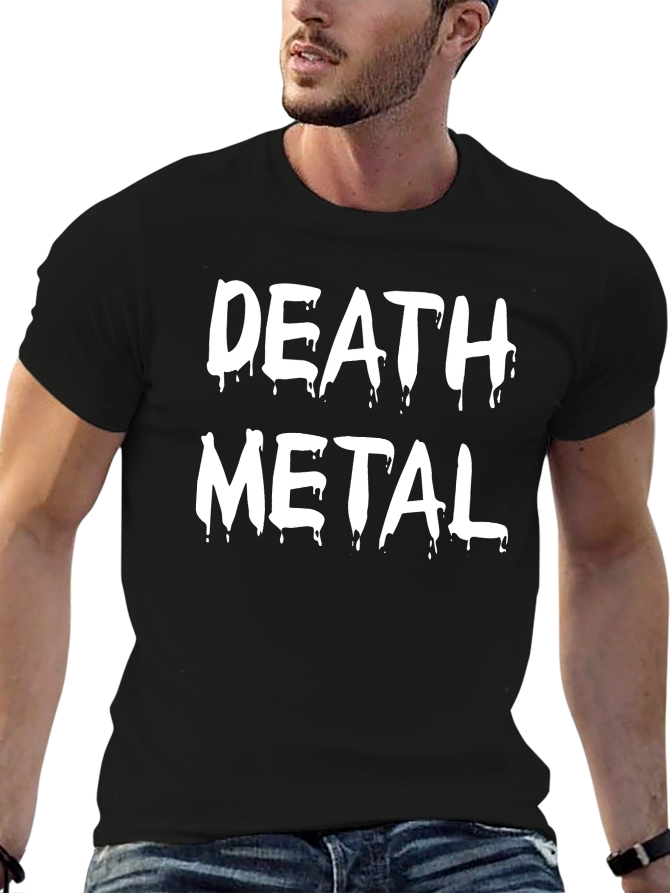 Death Metal Graphic Tee - Black Cotton Shirt