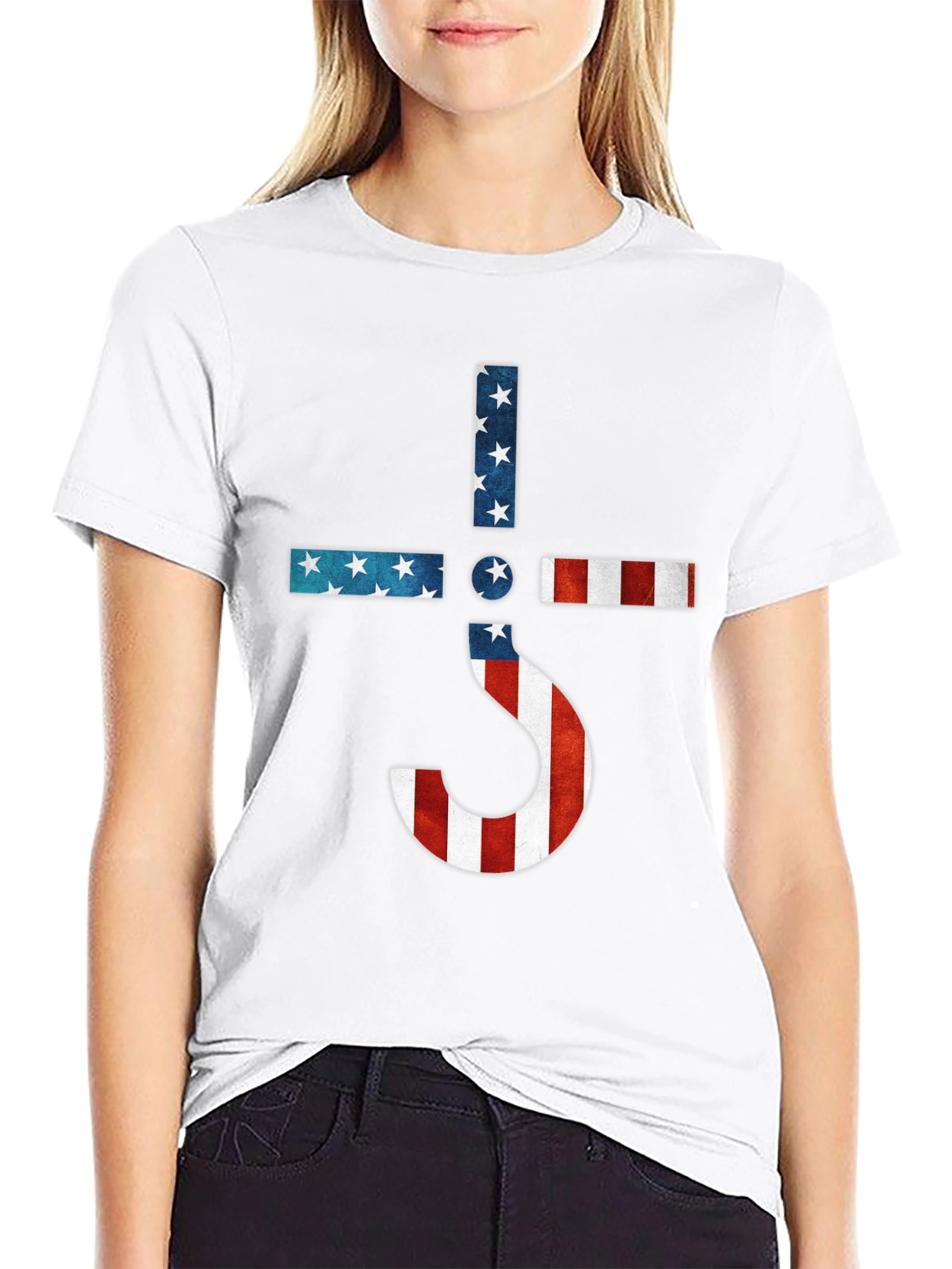 American Flag Ghost Band Logo T-Shirt