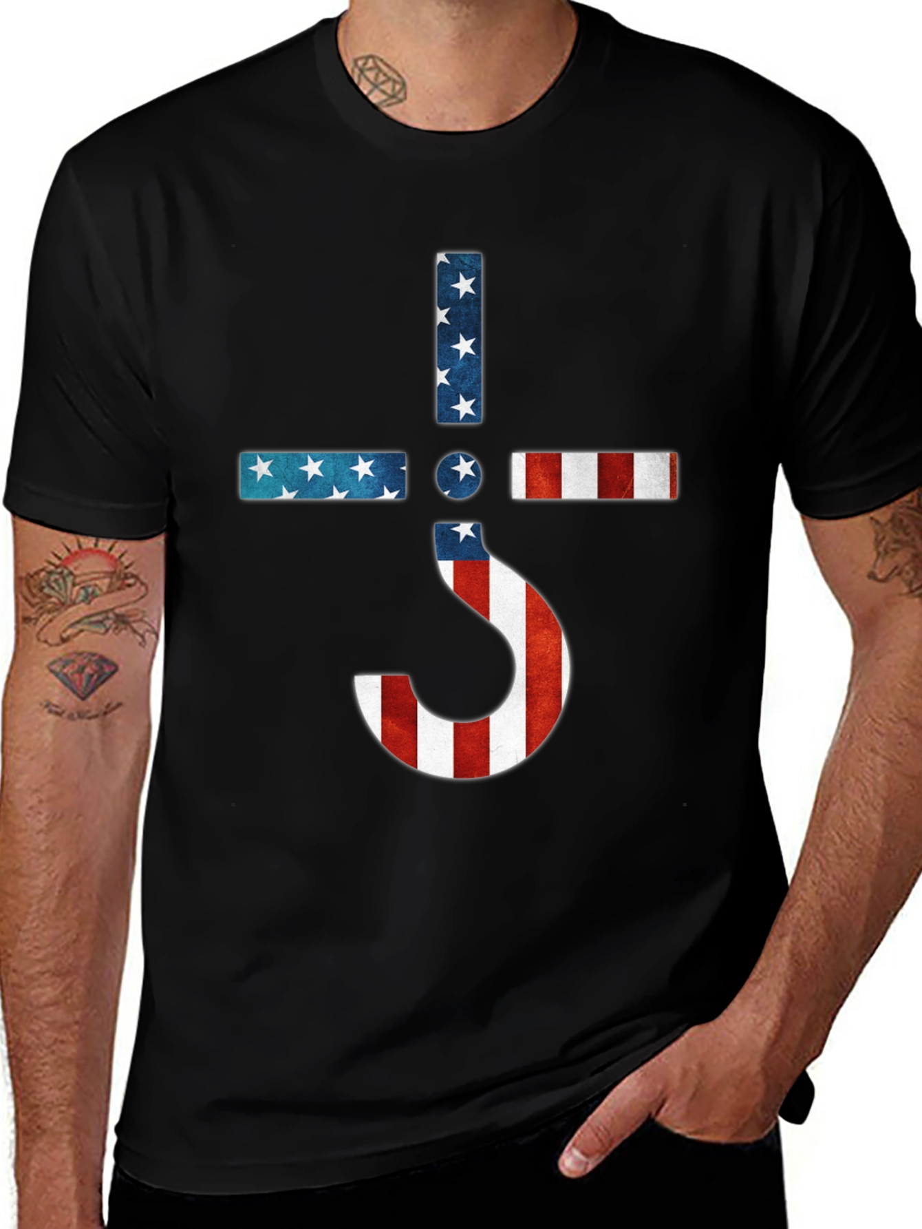 American Flag Ghost Band Logo T-Shirt
