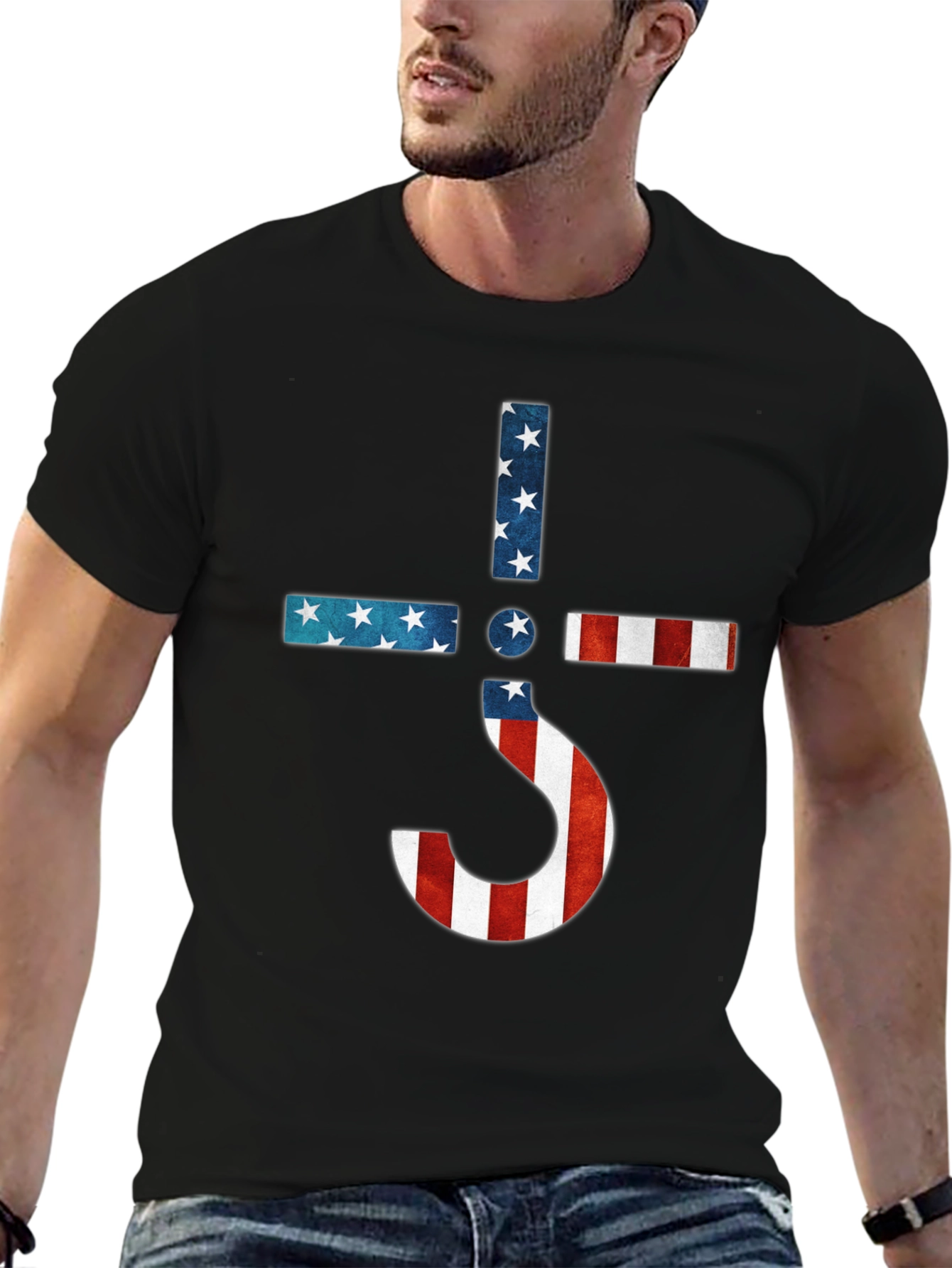American Flag Ghost Band Logo T-Shirt