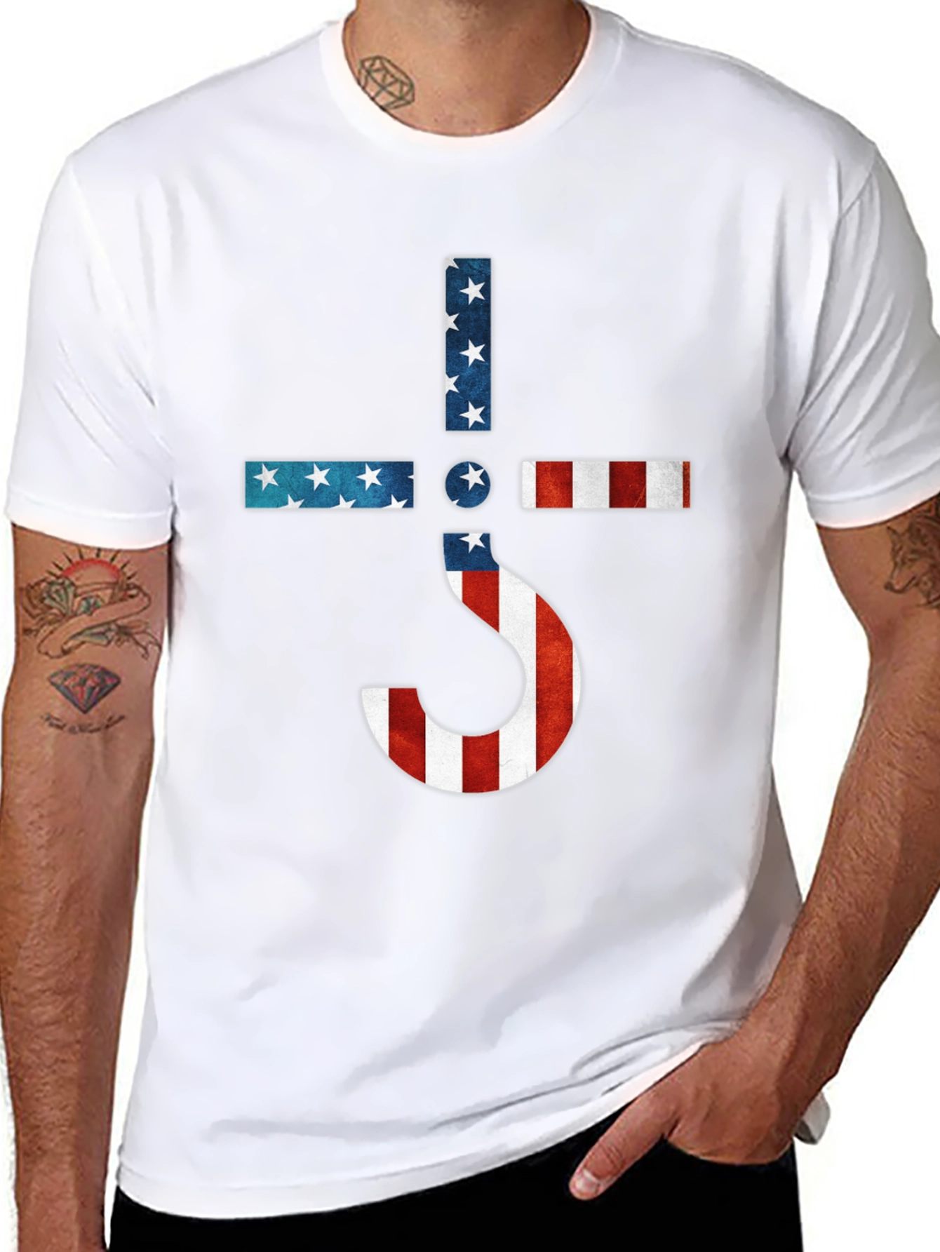 American Flag Ghost Band Logo T-Shirt