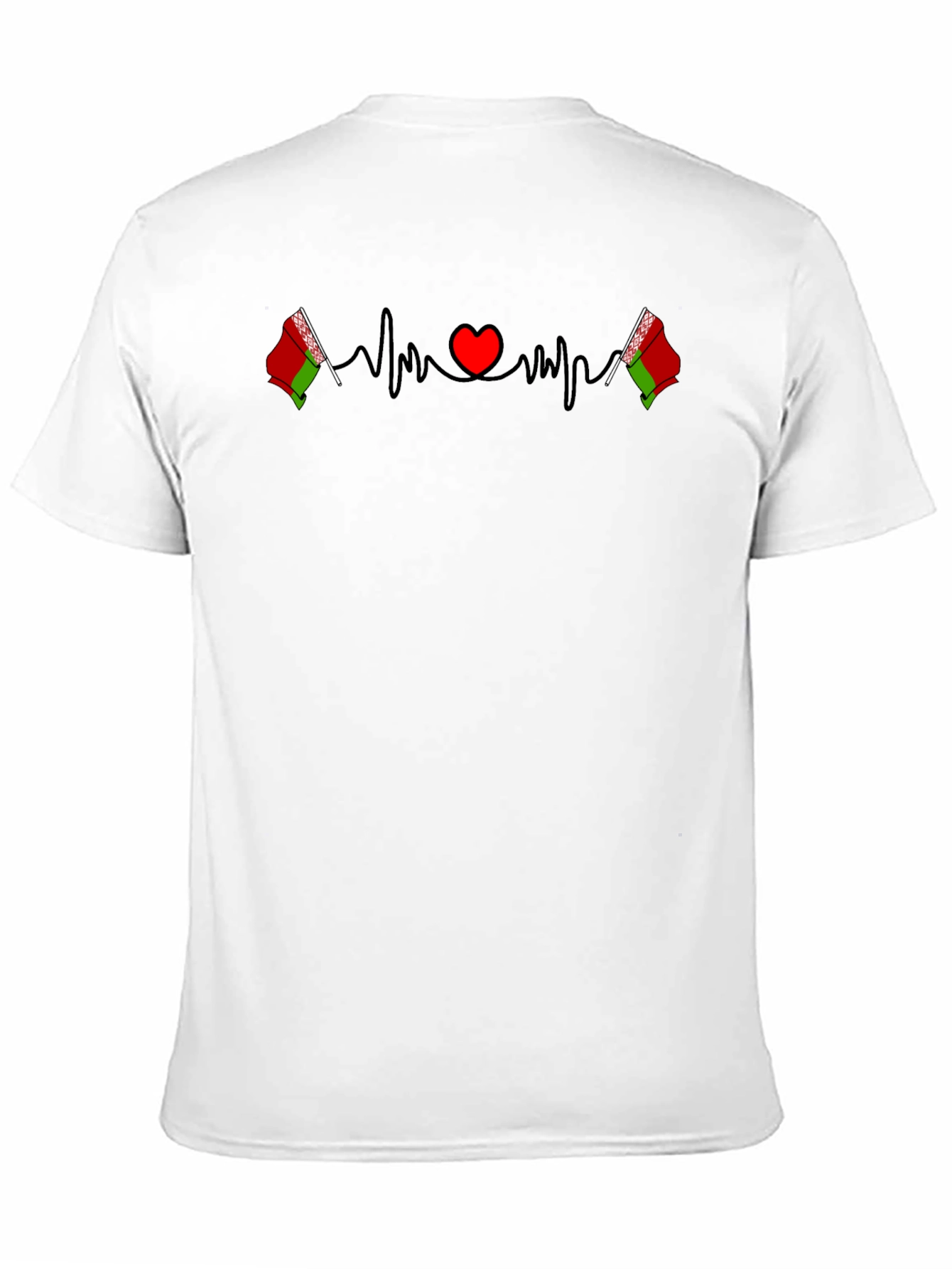 Belarus Heartbeat Flag Black T-Shirt