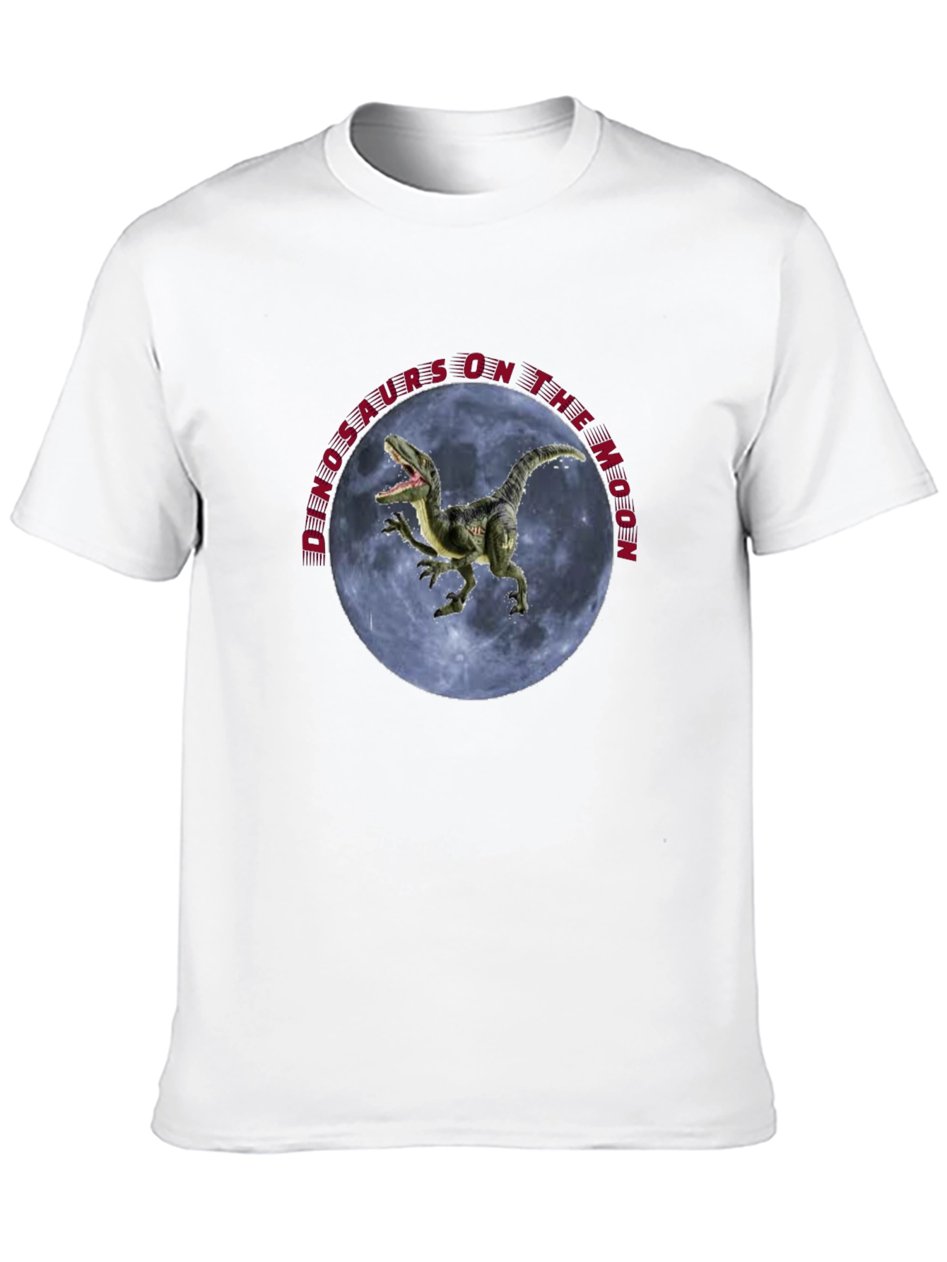 Dinosaurs on the Moon Black T-Shirt