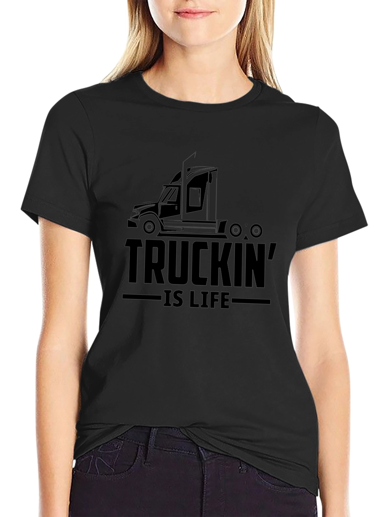 Truckin is Life Black T-Shirt