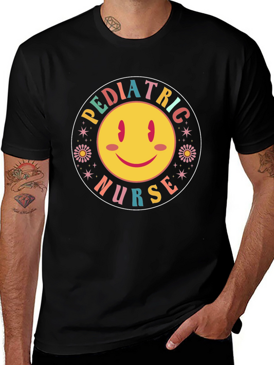 Pediatric Nurse Smiley Face Graphic Tee