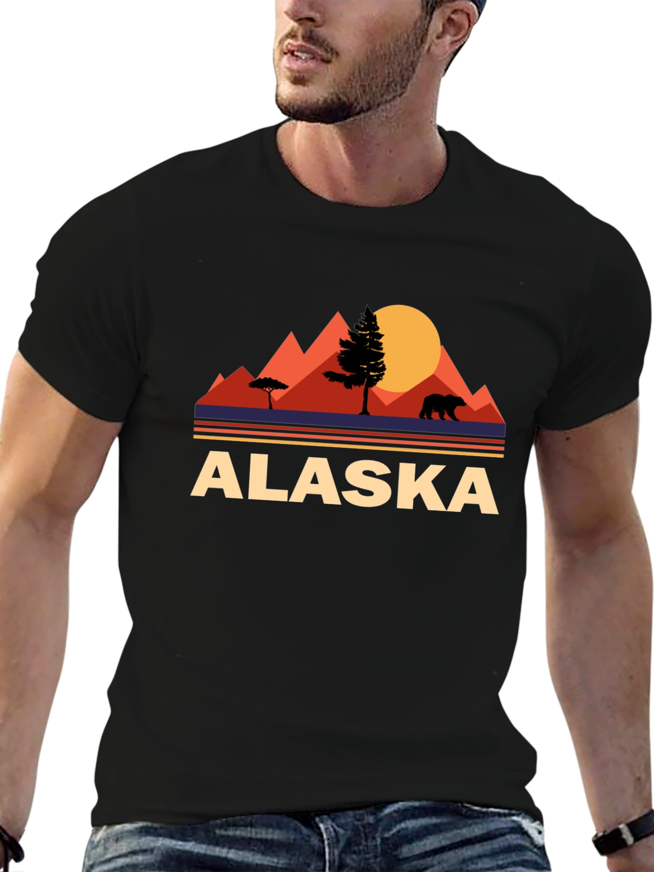 Alaska Bear Mountain Graphic T-Shirt