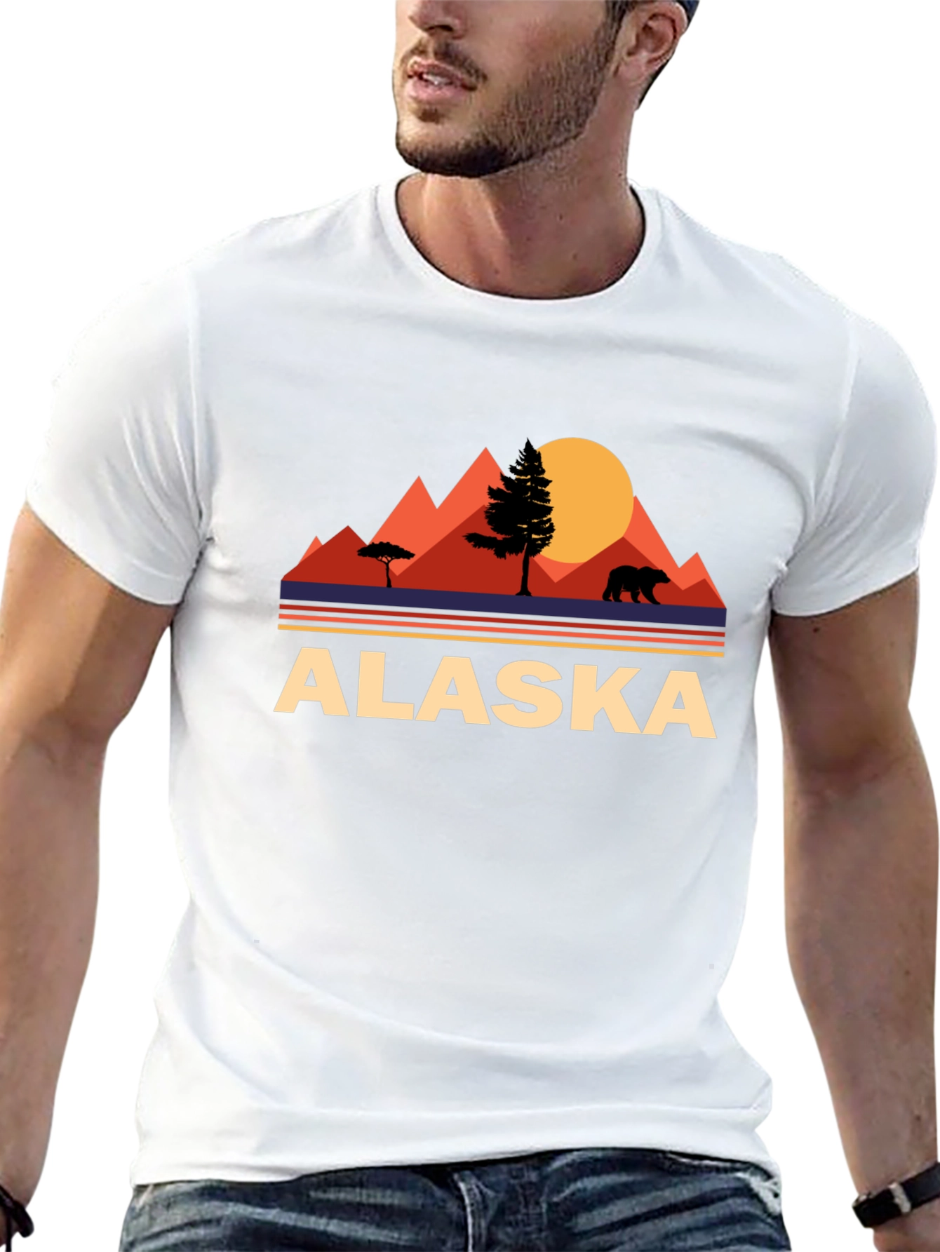 Alaska Bear Mountain Graphic T-Shirt