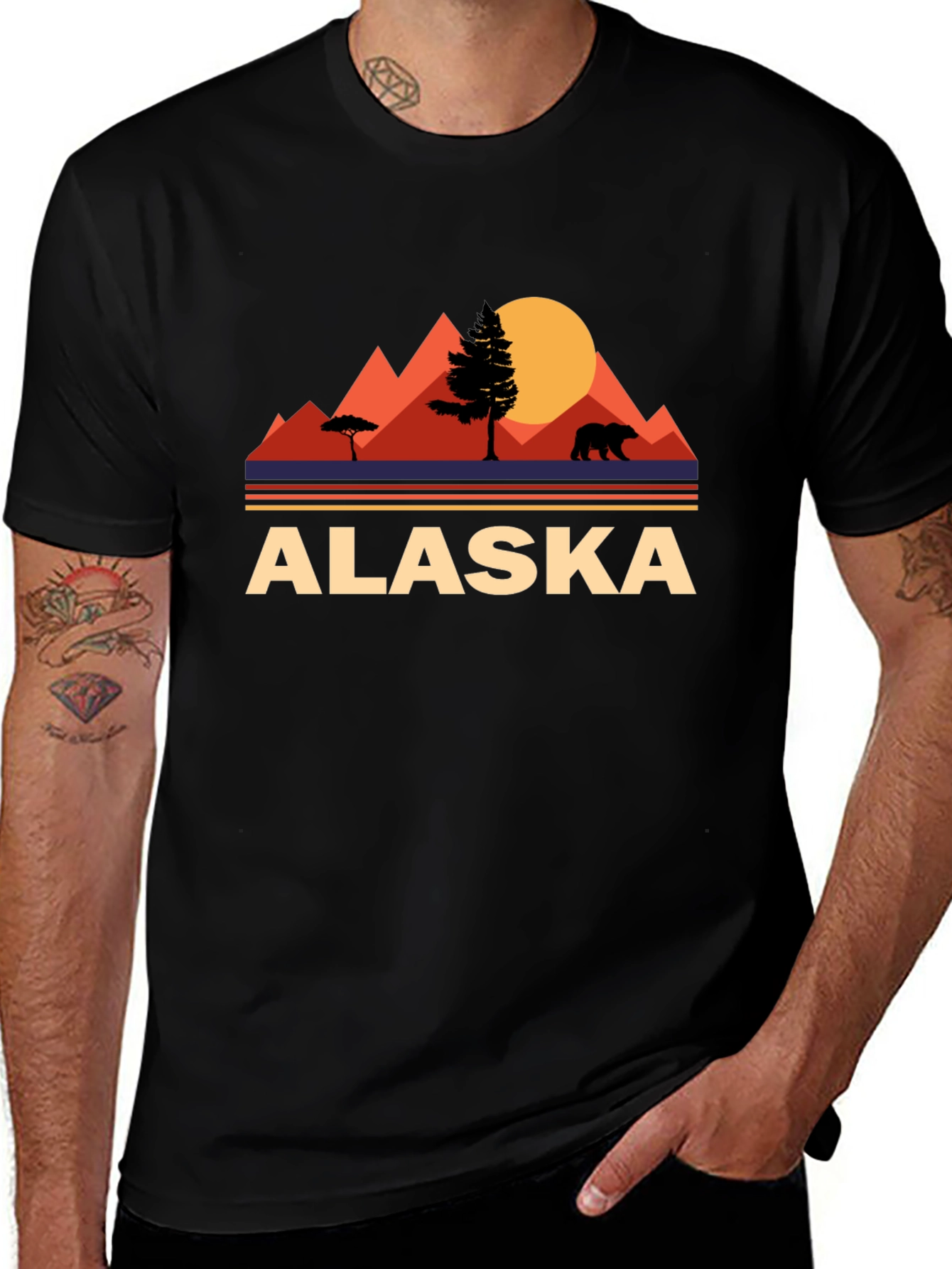 Alaska Bear Mountain Graphic T-Shirt