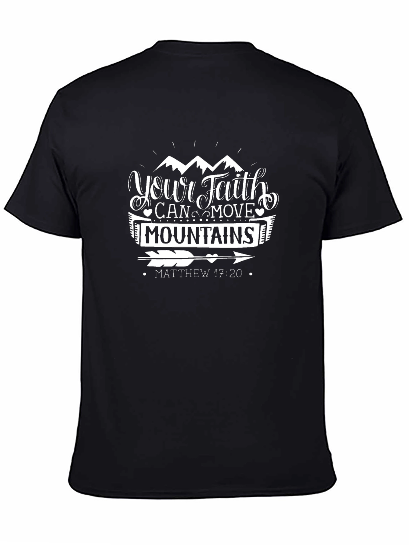 Faith Can Move Mountains Black Graphic Tee