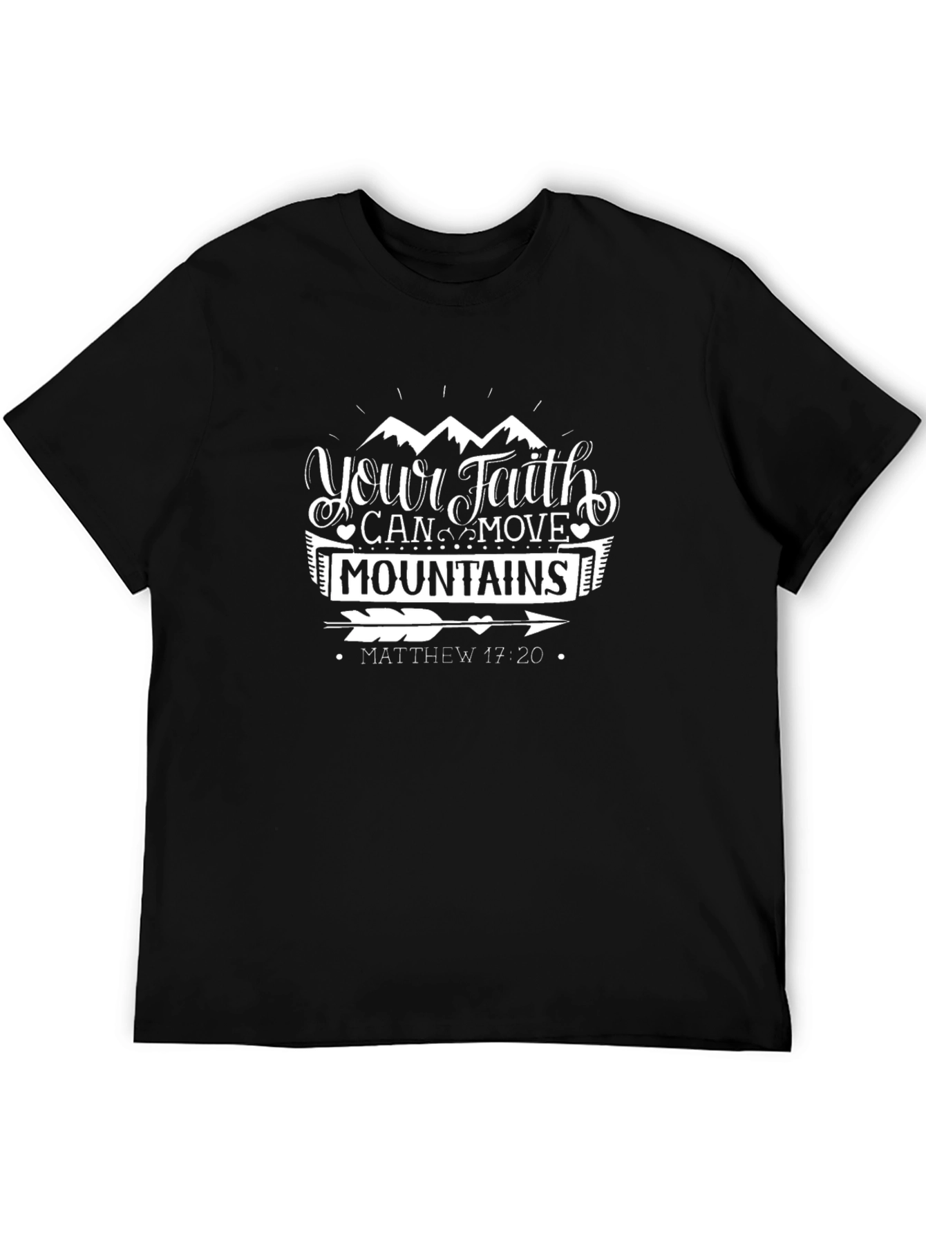 Faith Can Move Mountains Black Graphic Tee