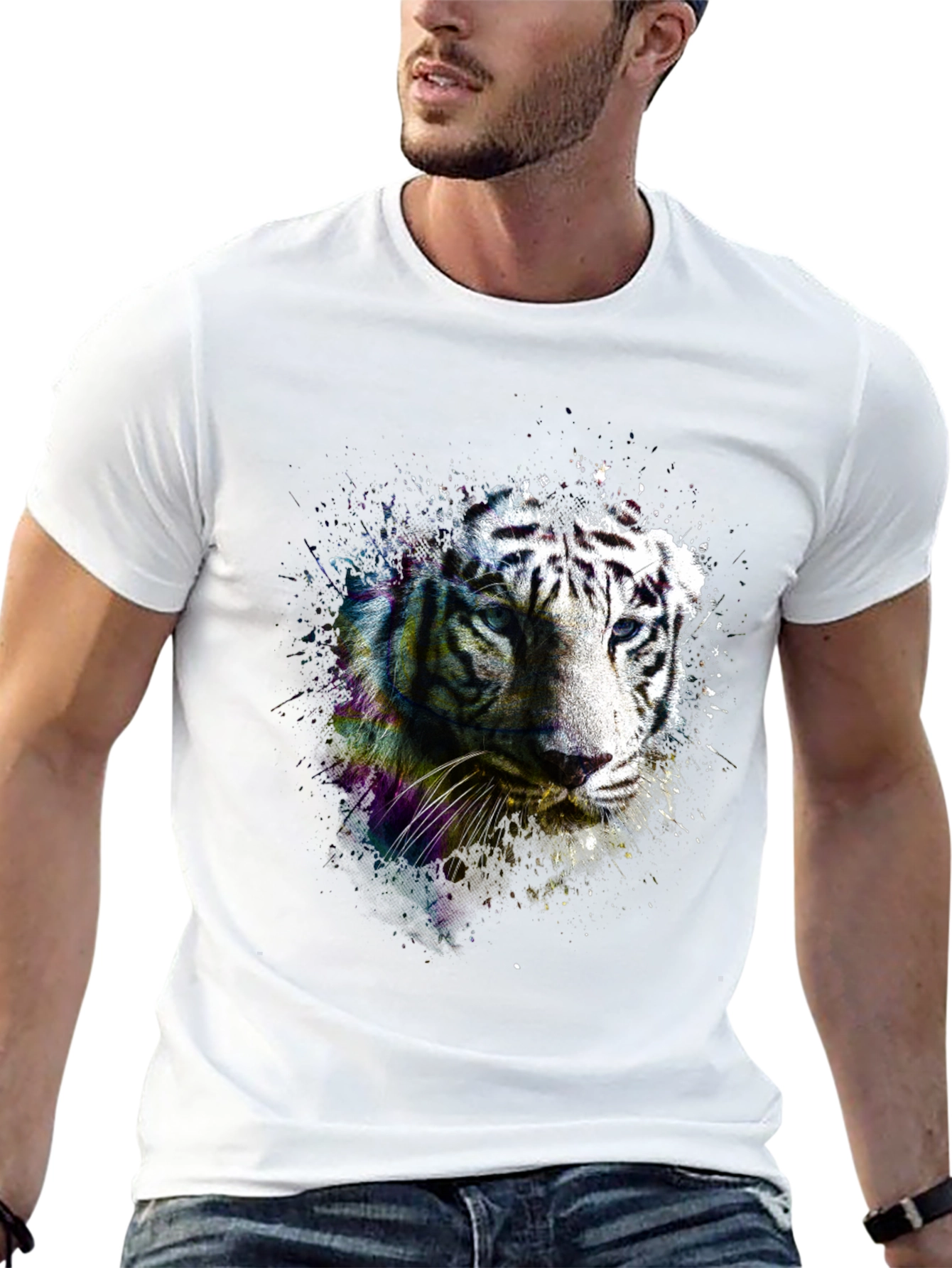 Black Tiger Graphic Tee - Mens Fashion