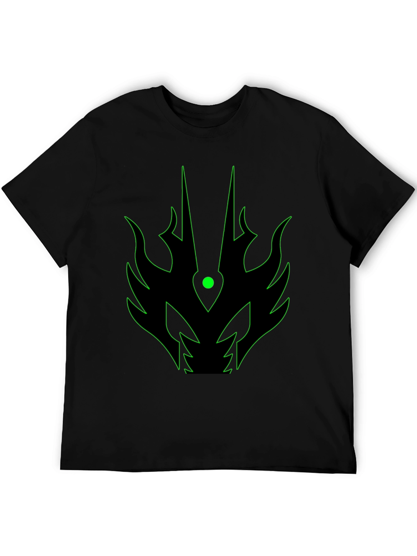 Mens Black T-Shirt with Green Dragon Graphic