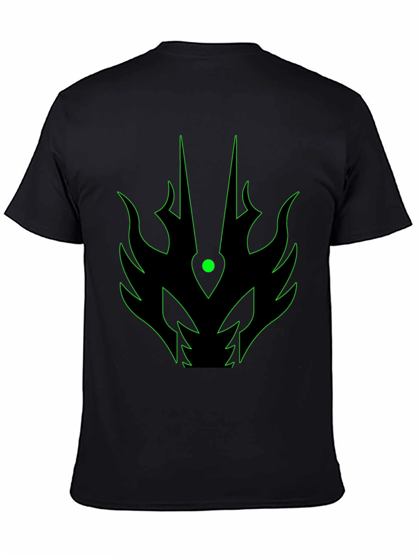 Mens Black T-Shirt with Green Dragon Graphic