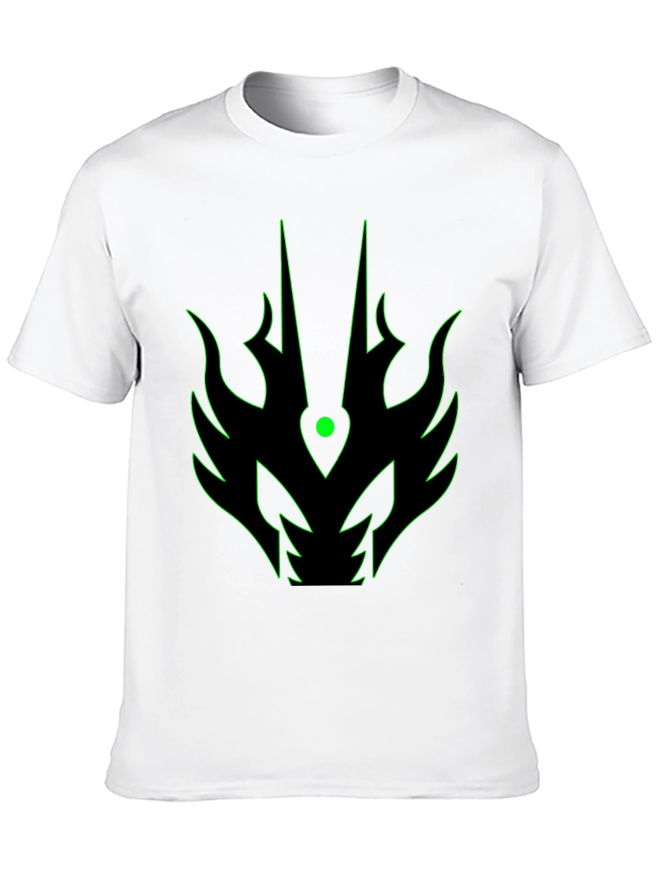 Mens Black T-Shirt with Green Dragon Graphic