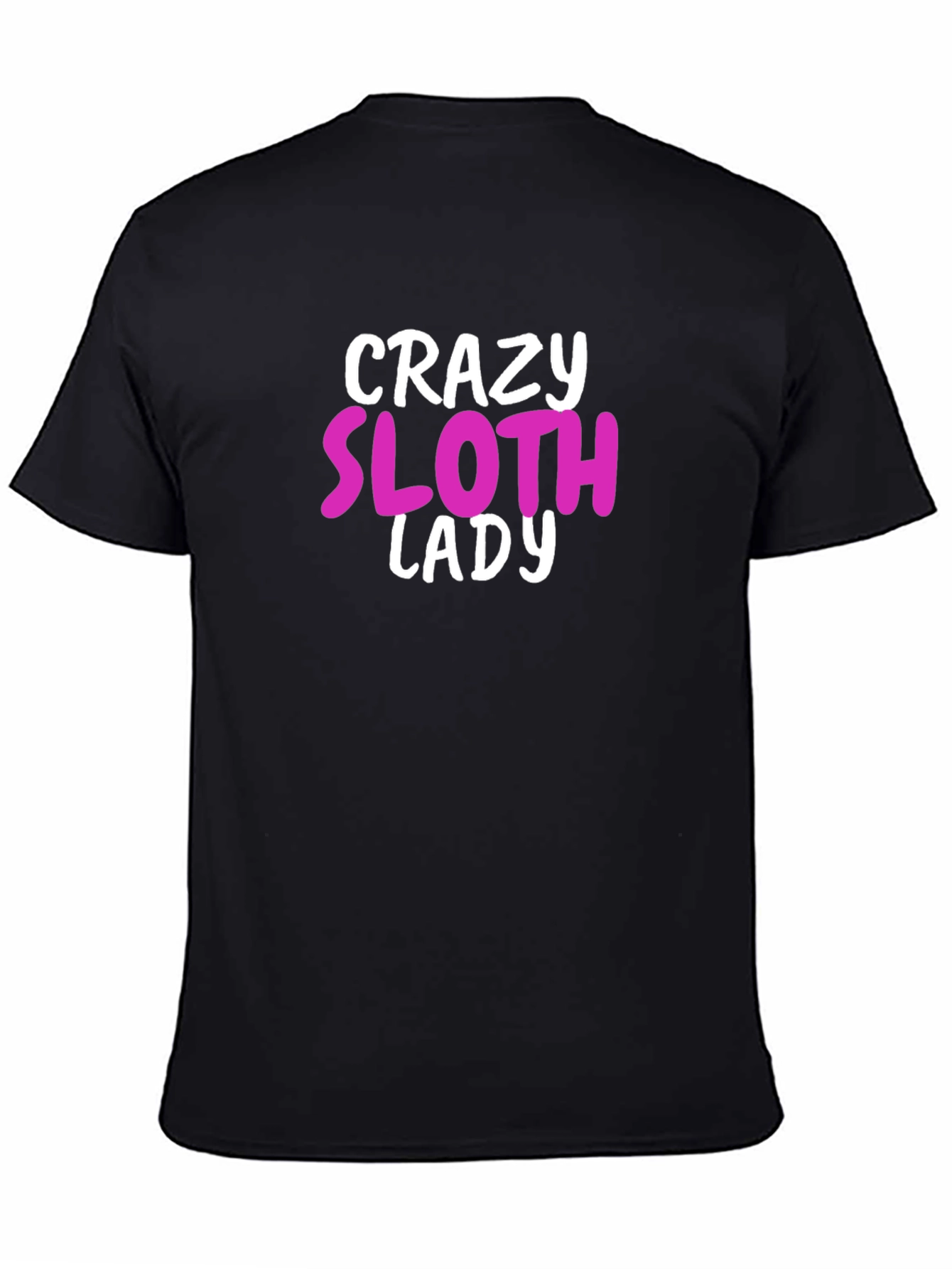 Crazy Sloth Lady Graphic Tee - Black Unisex T-Shirt