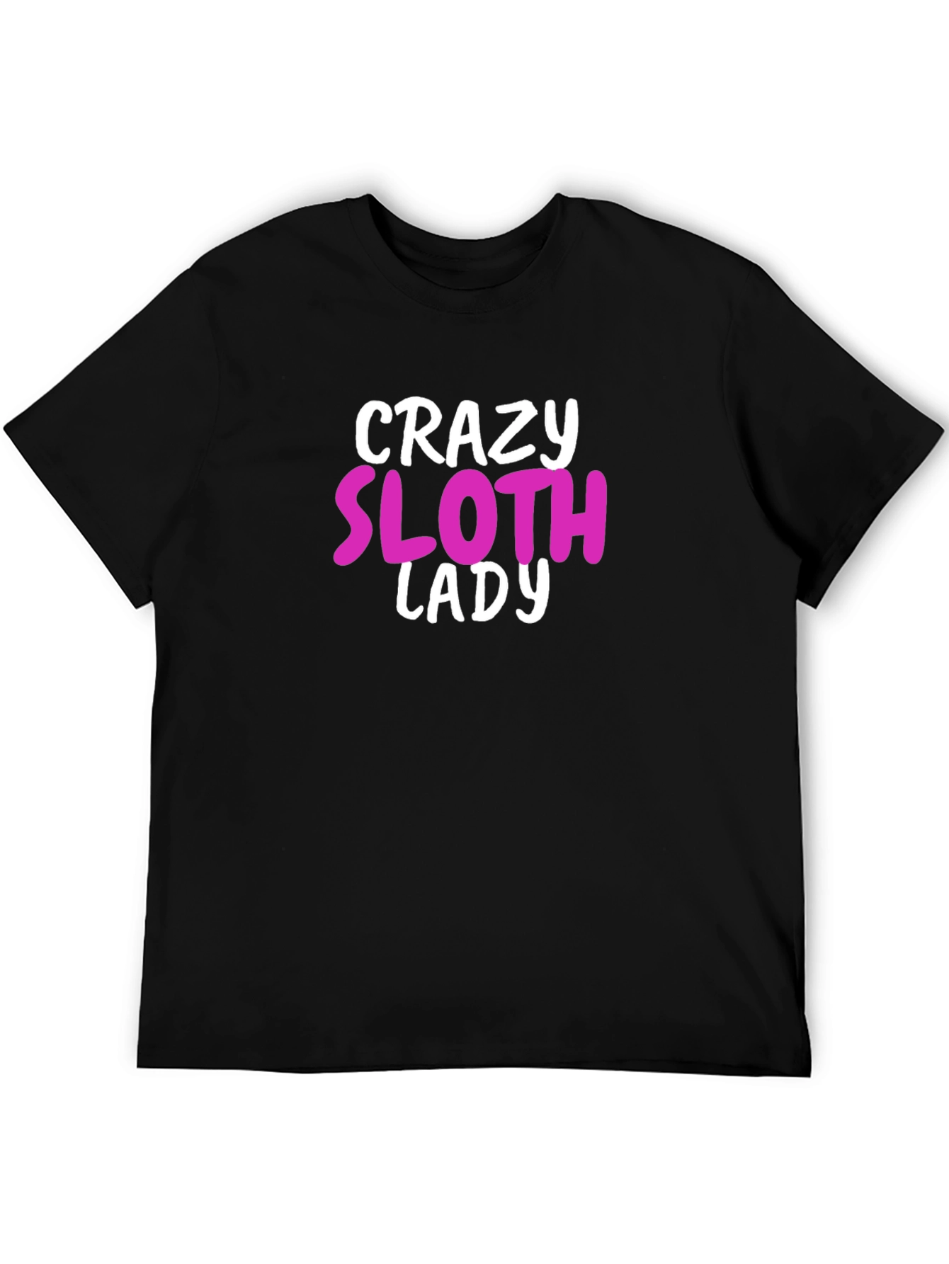 Crazy Sloth Lady Graphic Tee - Black Unisex T-Shirt
