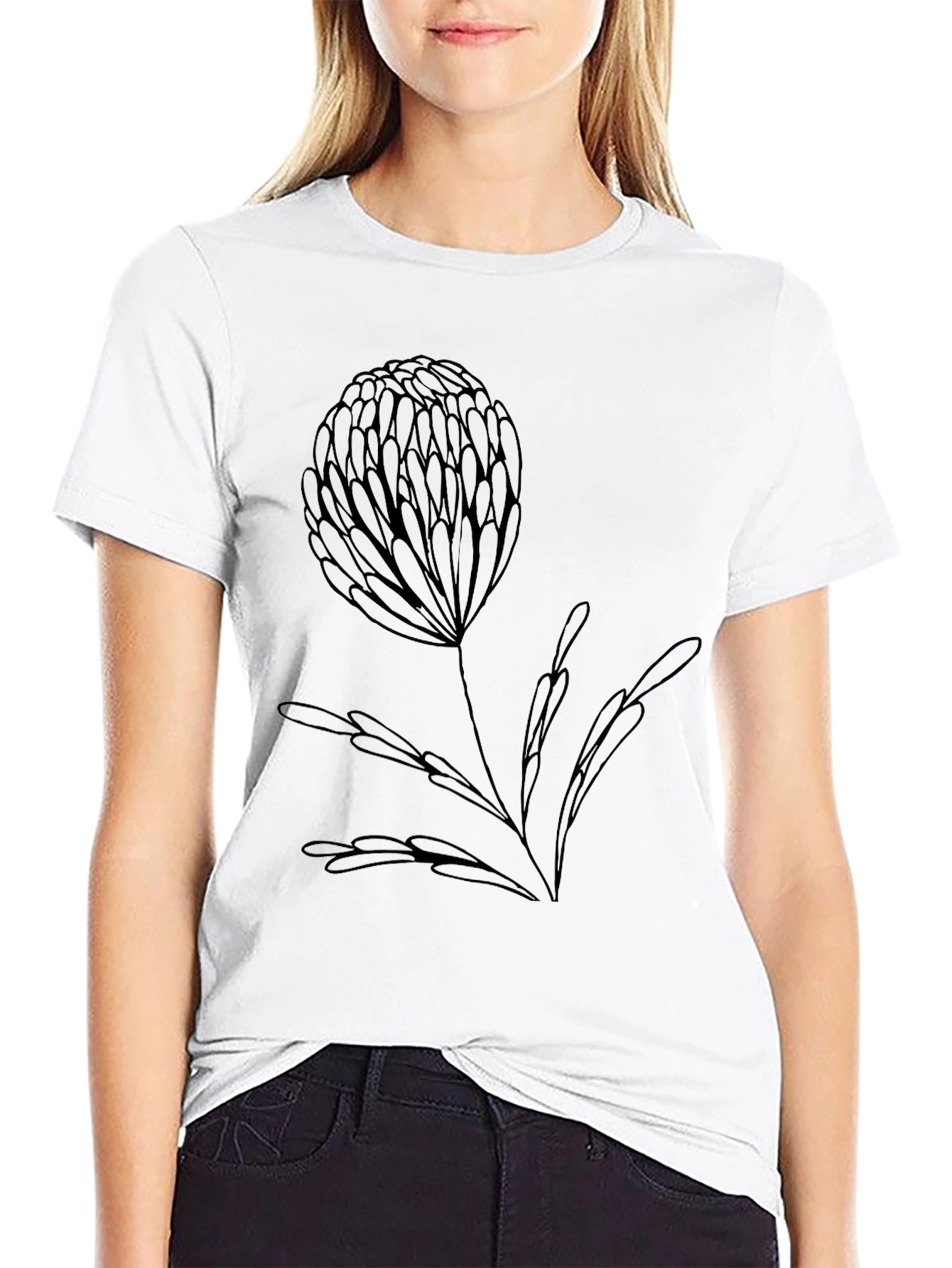 Elegant Black Floral Tee