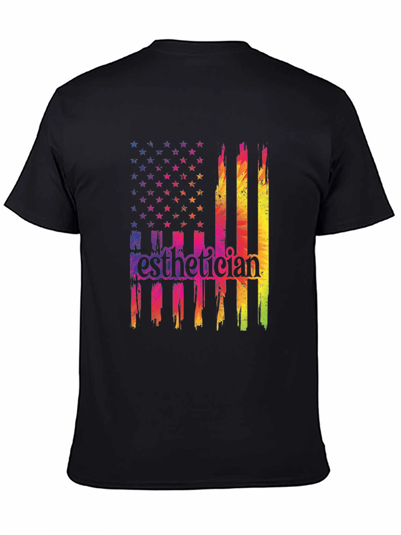 Esthetician USA Flag T-Shirt Patriotic Rainbow