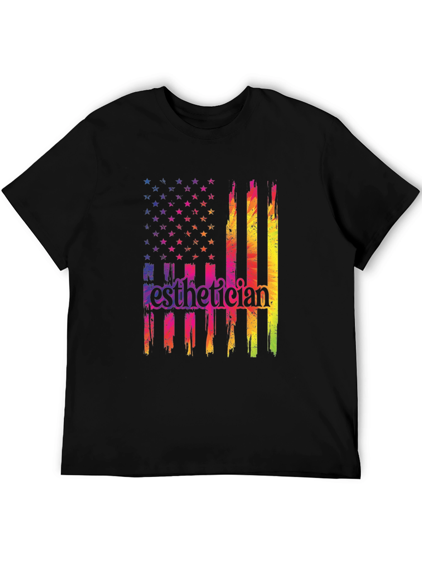Esthetician USA Flag T-Shirt Patriotic Rainbow