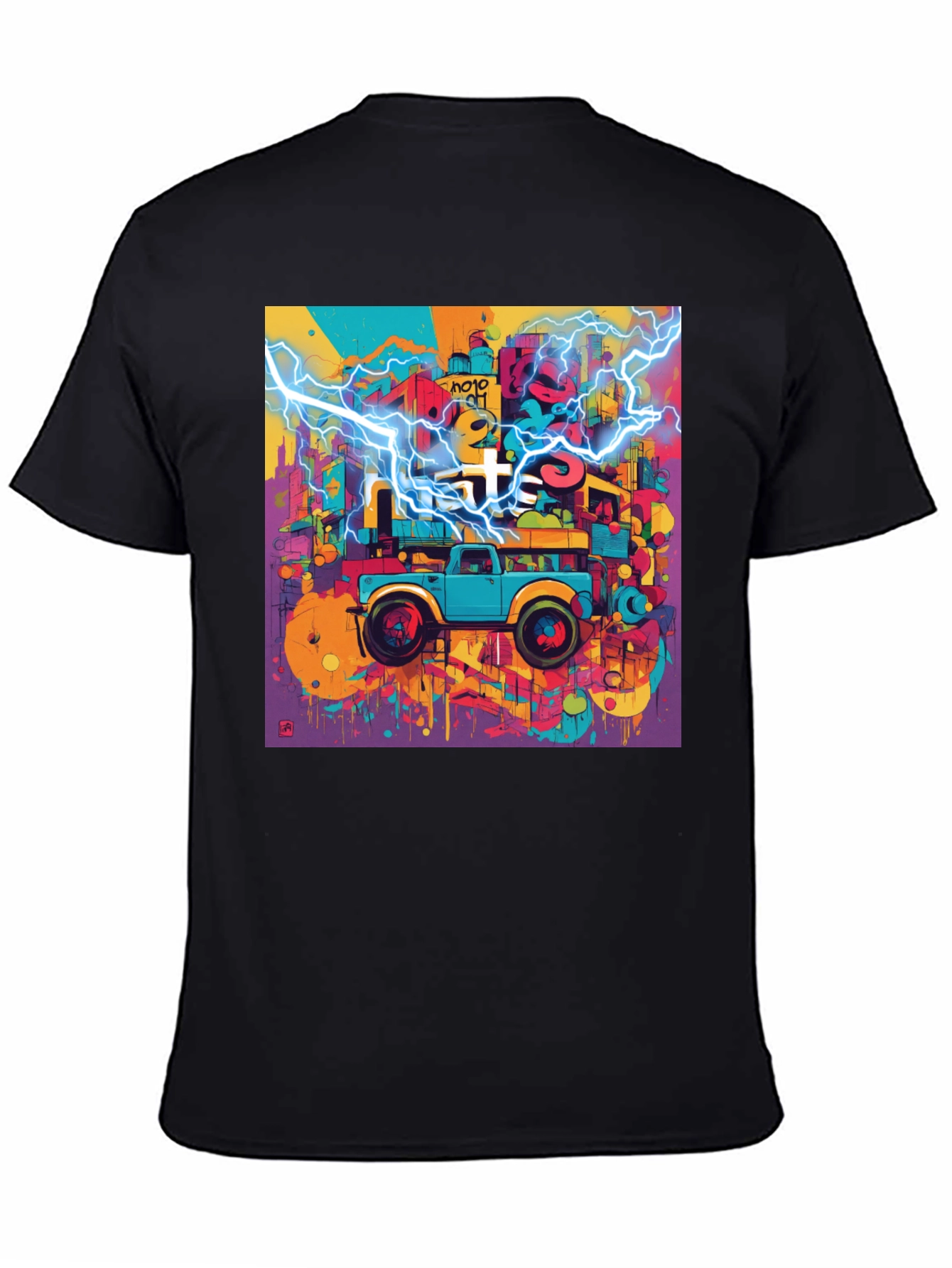 Vibrant Cityscape Truck Graphic Tee