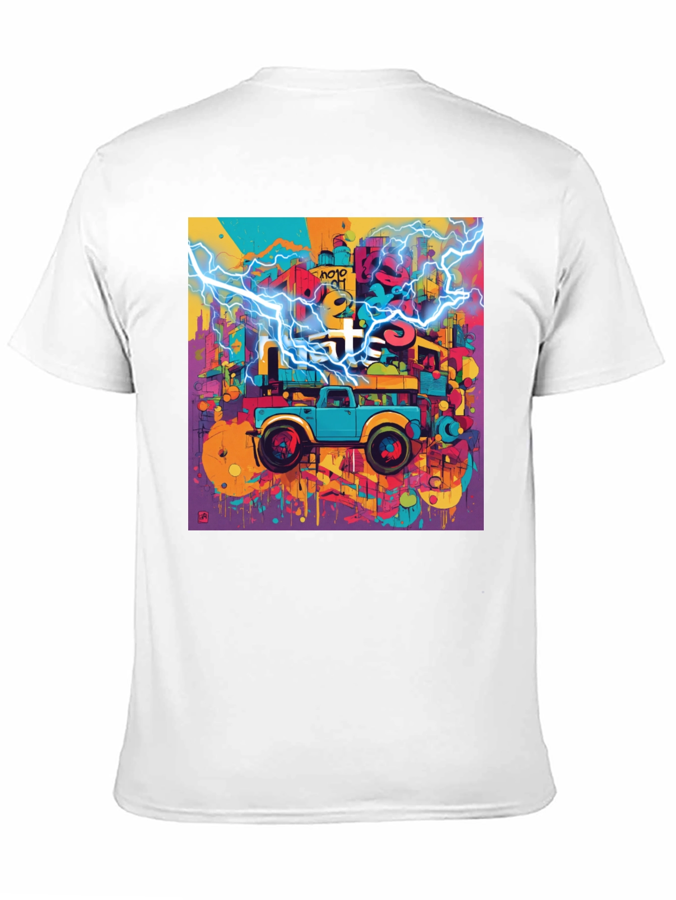 Vibrant Cityscape Truck Graphic Tee