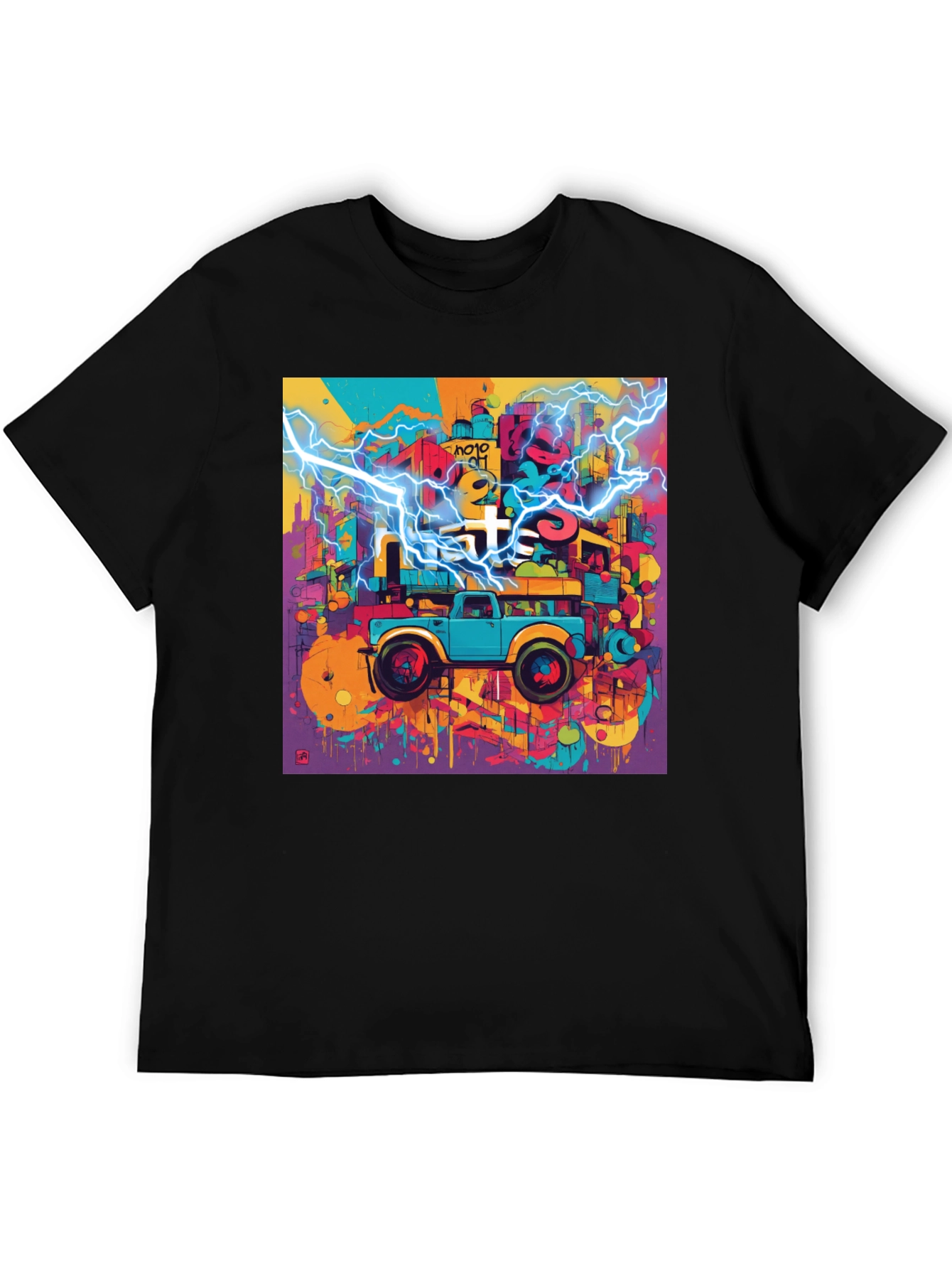 Vibrant Cityscape Truck Graphic Tee