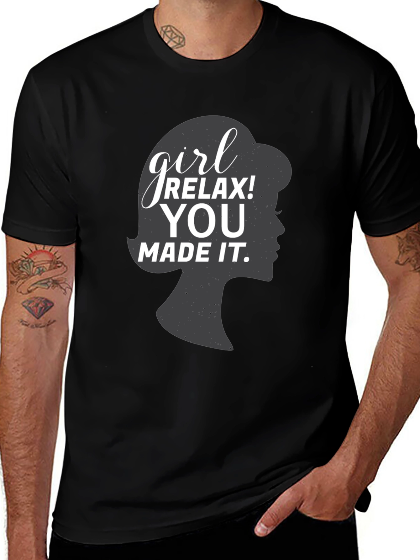 Girl Relax You Made It Black Graphic Tee