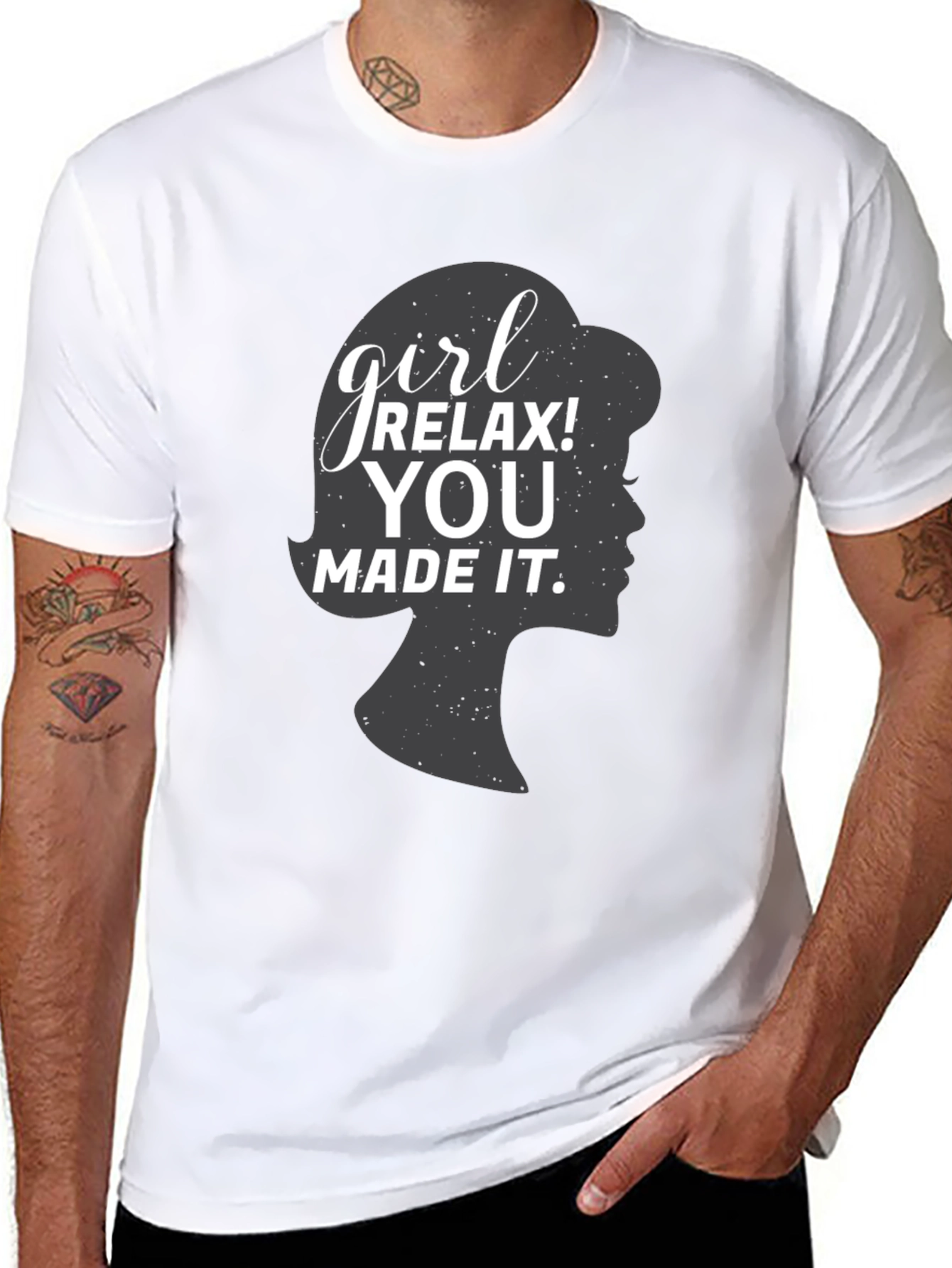 Girl Relax You Made It Black Graphic Tee