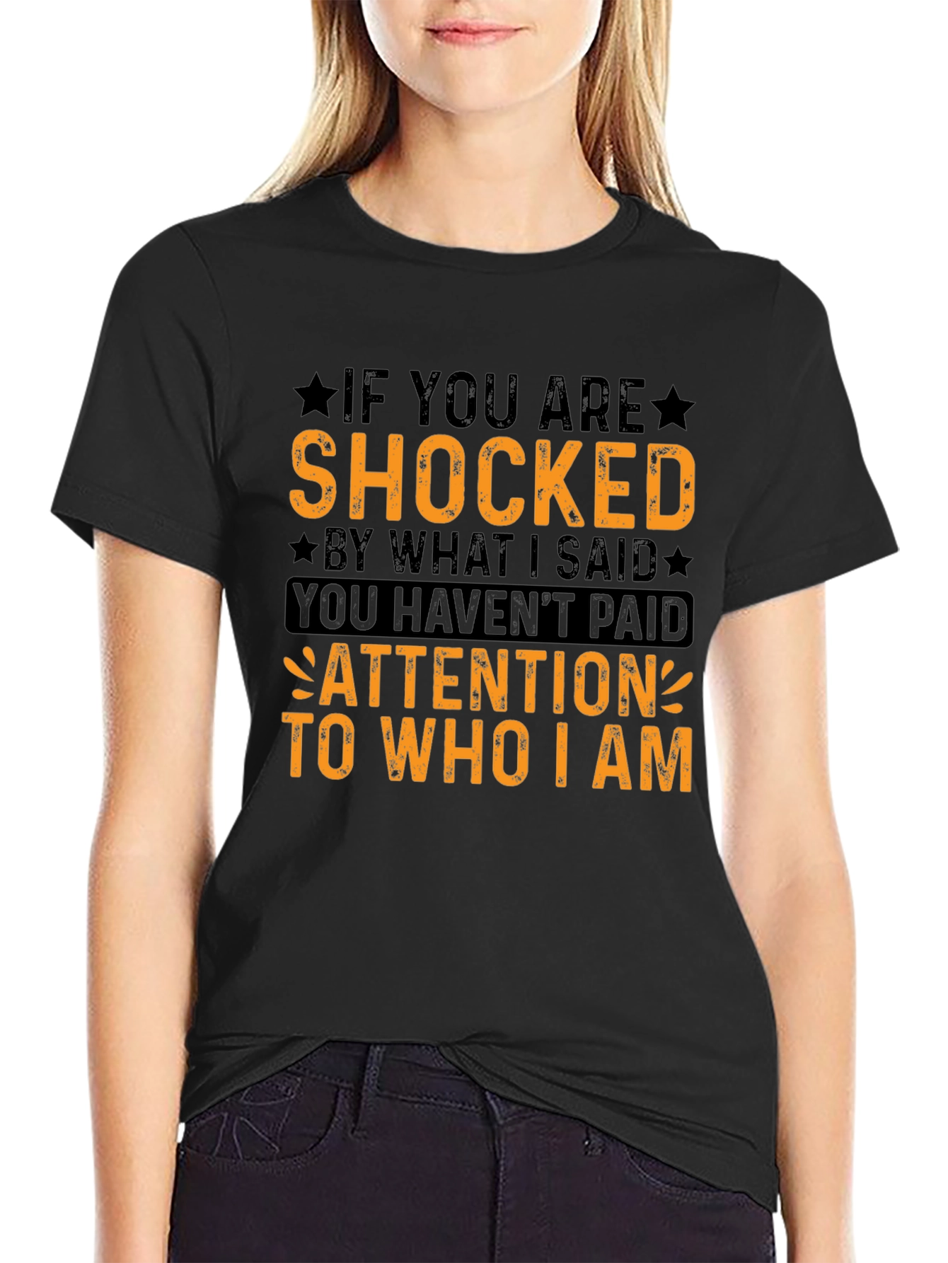 Shocked Quote Graphic Tee - Black