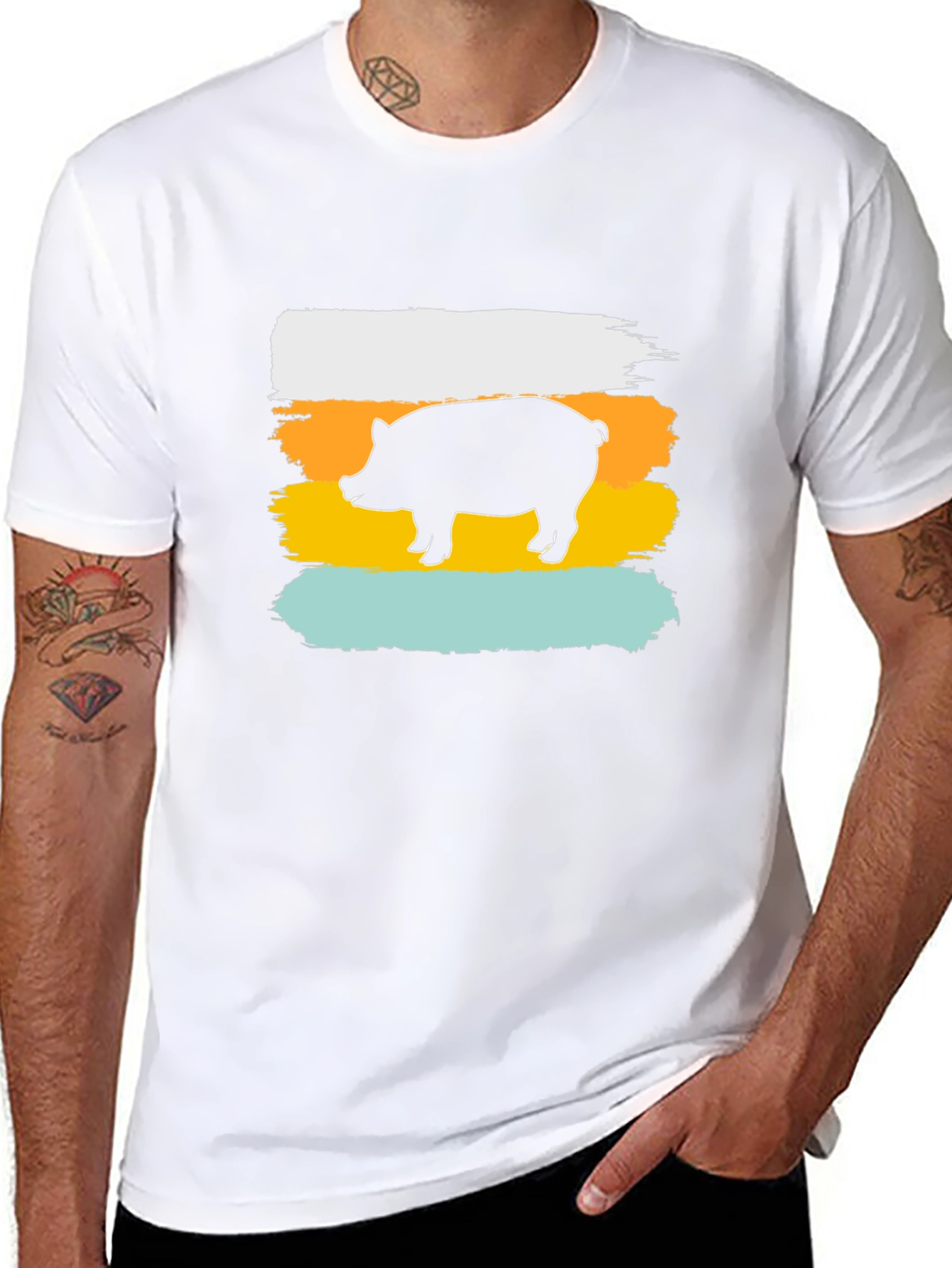 Retro Pig Silhouette Graphic Tee