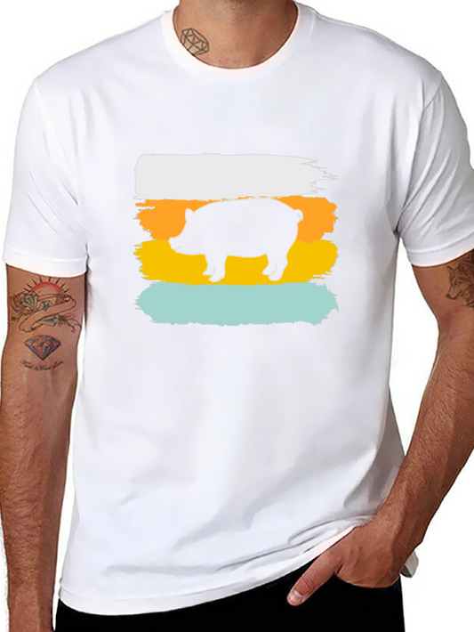 Retro Pig Silhouette Graphic Tee