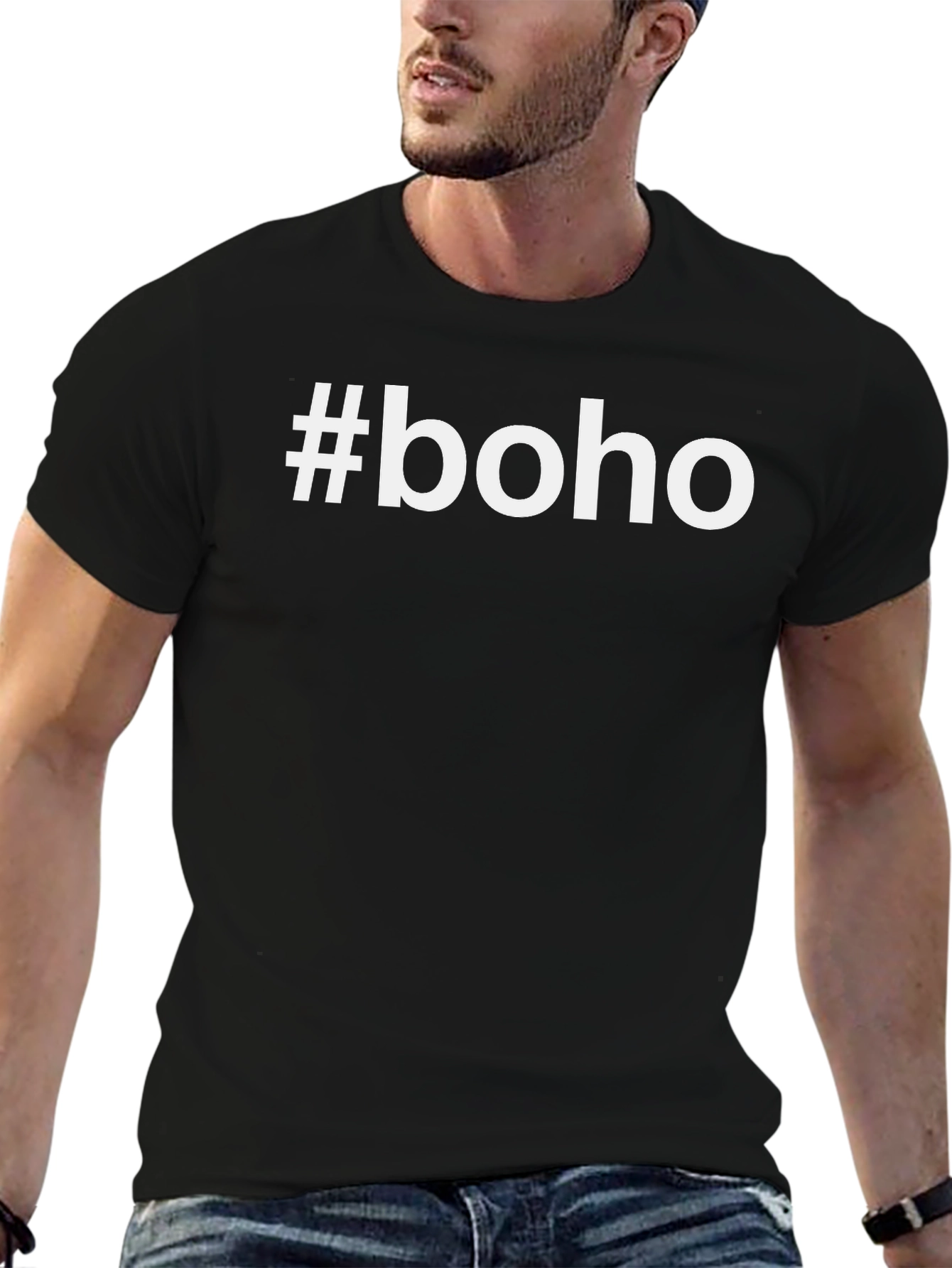 #Boho Graphic Tee - Stylish & Trendy Black T-Shirt